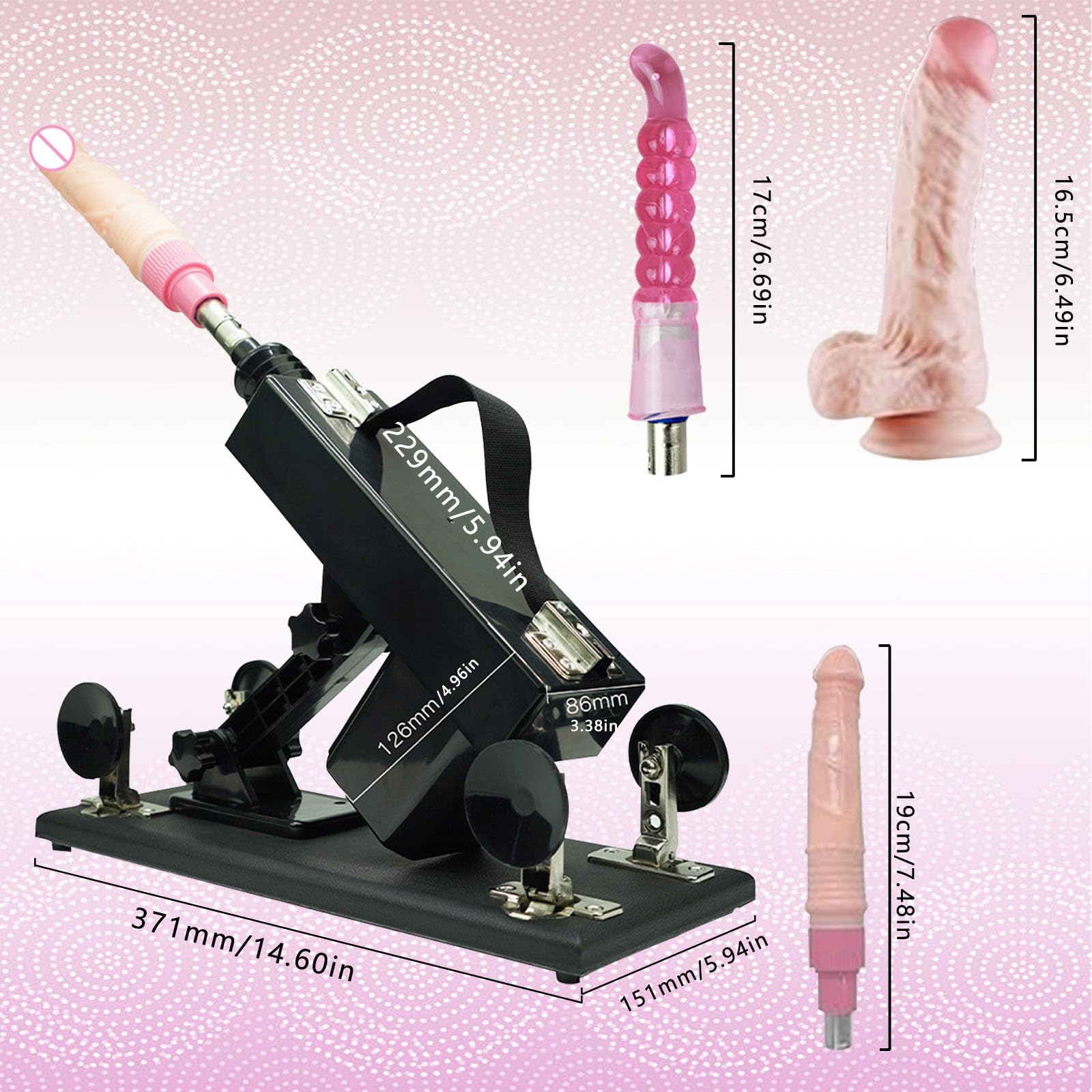 AMAZBEE Máquina Sexual para Mujeres Función Automática de Empuje Juguete Sexual para Adultos Máquina Realista de Consoladores Sexo Extremo con Accesorios Máquina de Masaje Ajustable (Machines)