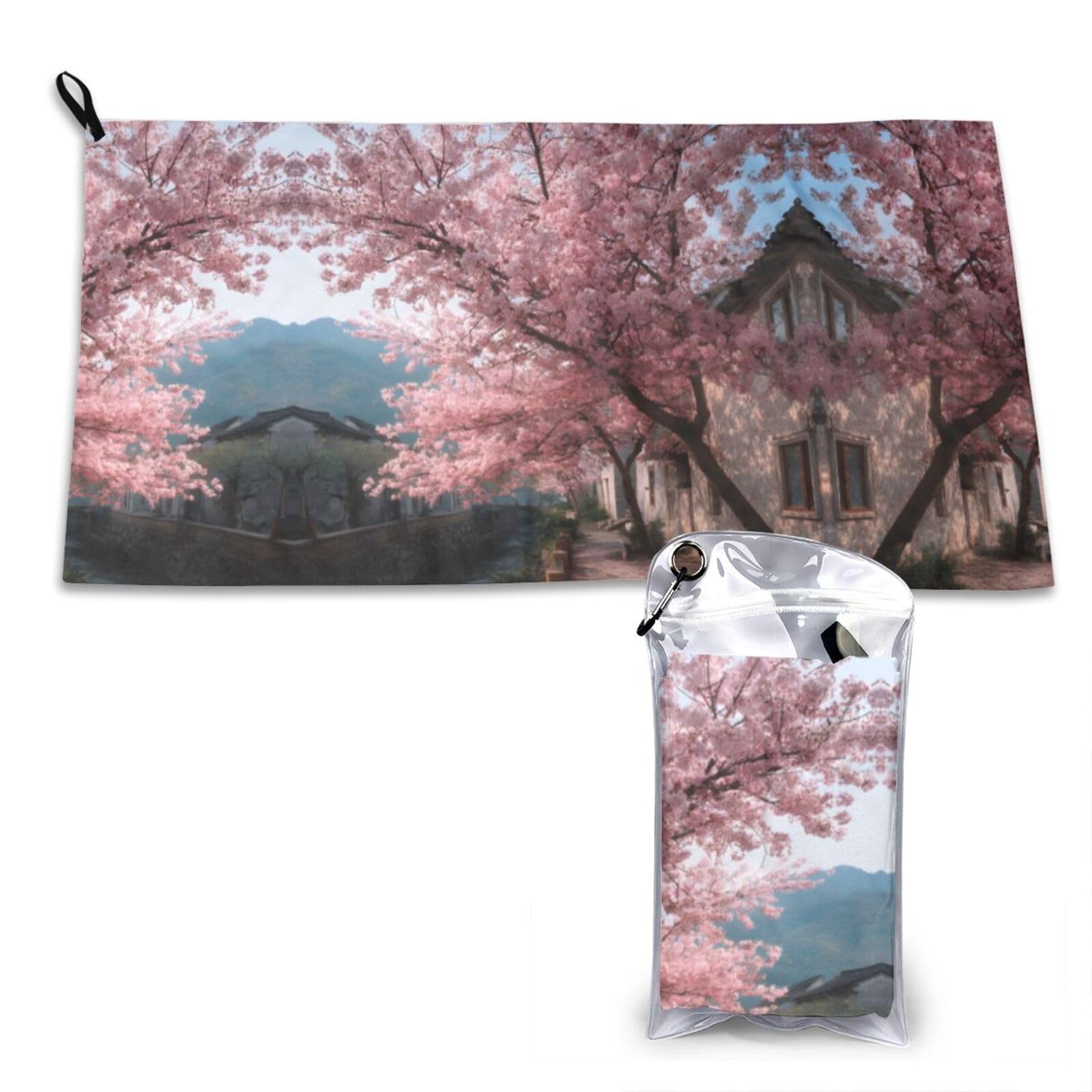 Wxwjshmgc White Cherry Blossoms Print Cooling Towel, Gym Towel,Cooling Towels For Neck, Soft Breathable Travel Cool Towel,Sports Towels For Gym,Camping
