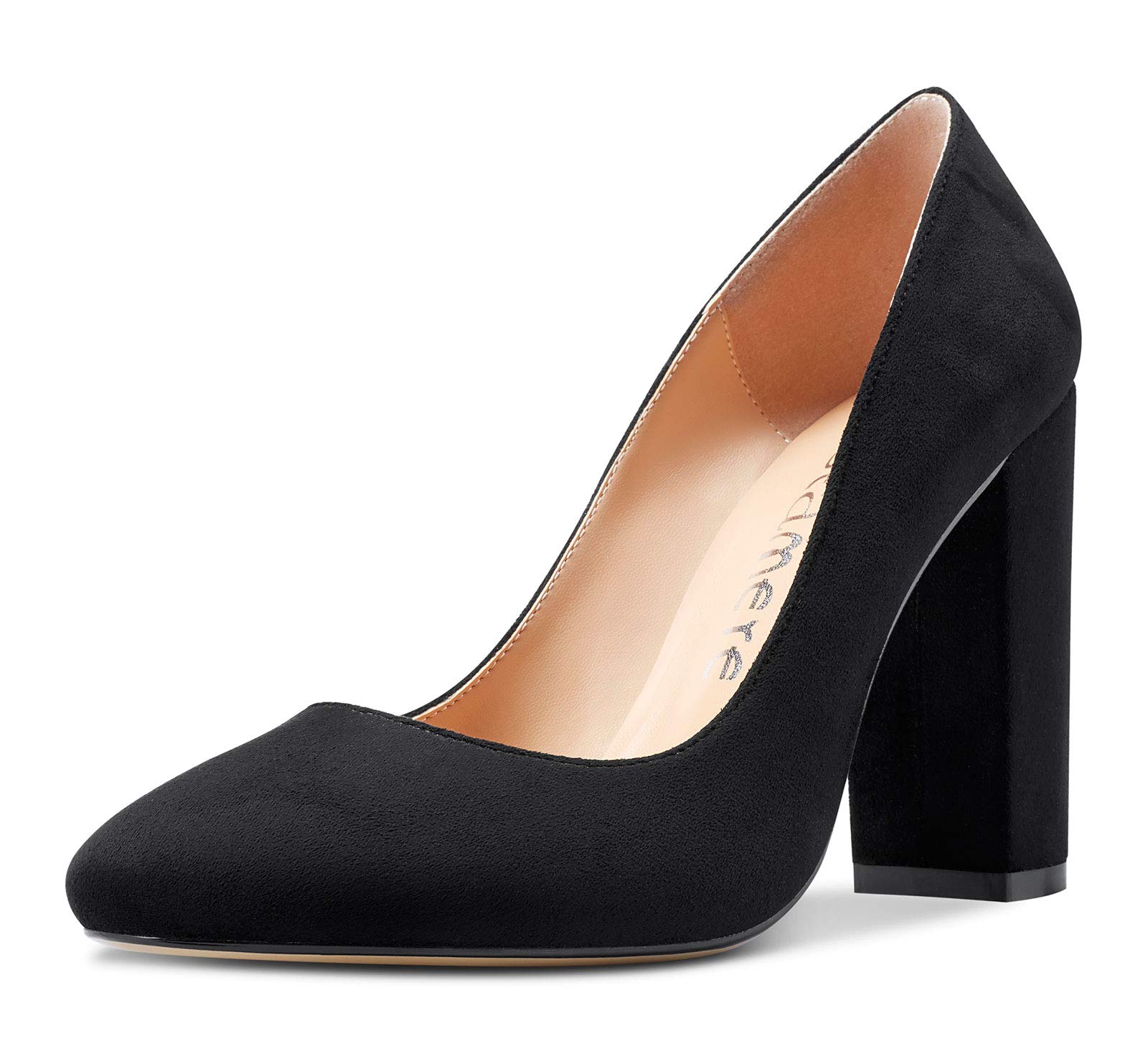 Castamere Escarpins Femme Mode Bout Ronde Bloc Talons Hauts 10CM High Heels