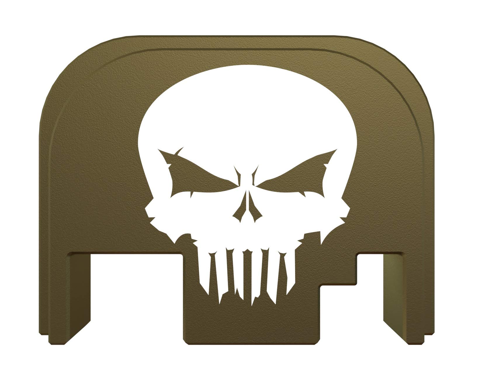Rowe Tactical Rear Slide Cover Plate for Glock Gen 1-4 - Olive Drab Rowe Skull - for Glock G17 G19 G21 G22 G23 G24 G26 G27 G29 G30 G31 G32 G33 G34 G35 G36 G37 G38 G39 G40 G41 G45