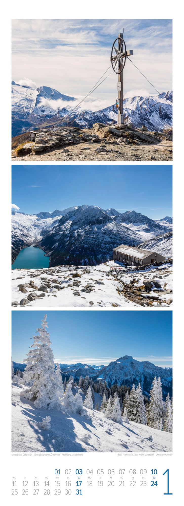 Bergzeit Triplet-Kalender 2027: Stimmungsvoller Bergkalender im schlanken Hochformat (24x66 cm) | Triplet-Fotografie mit Bildern aus den Alpen