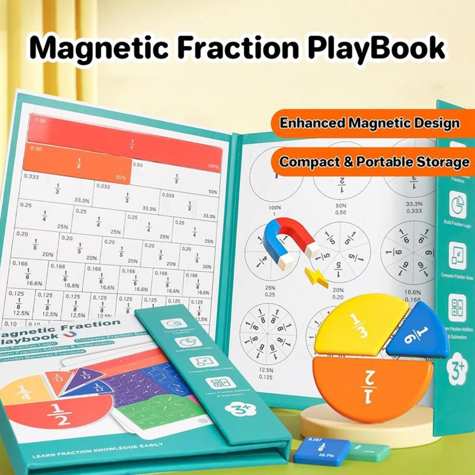 Fraction Magnetique Livre, Fraction Livres D'éTude IntéRessant, Fractions à Manipuler Jeux D'Apprentissage Interactifs Et Outils D'ActivitéS, Pour Enfants, éColes, Familles, à L'Enseignement Et Jeux D