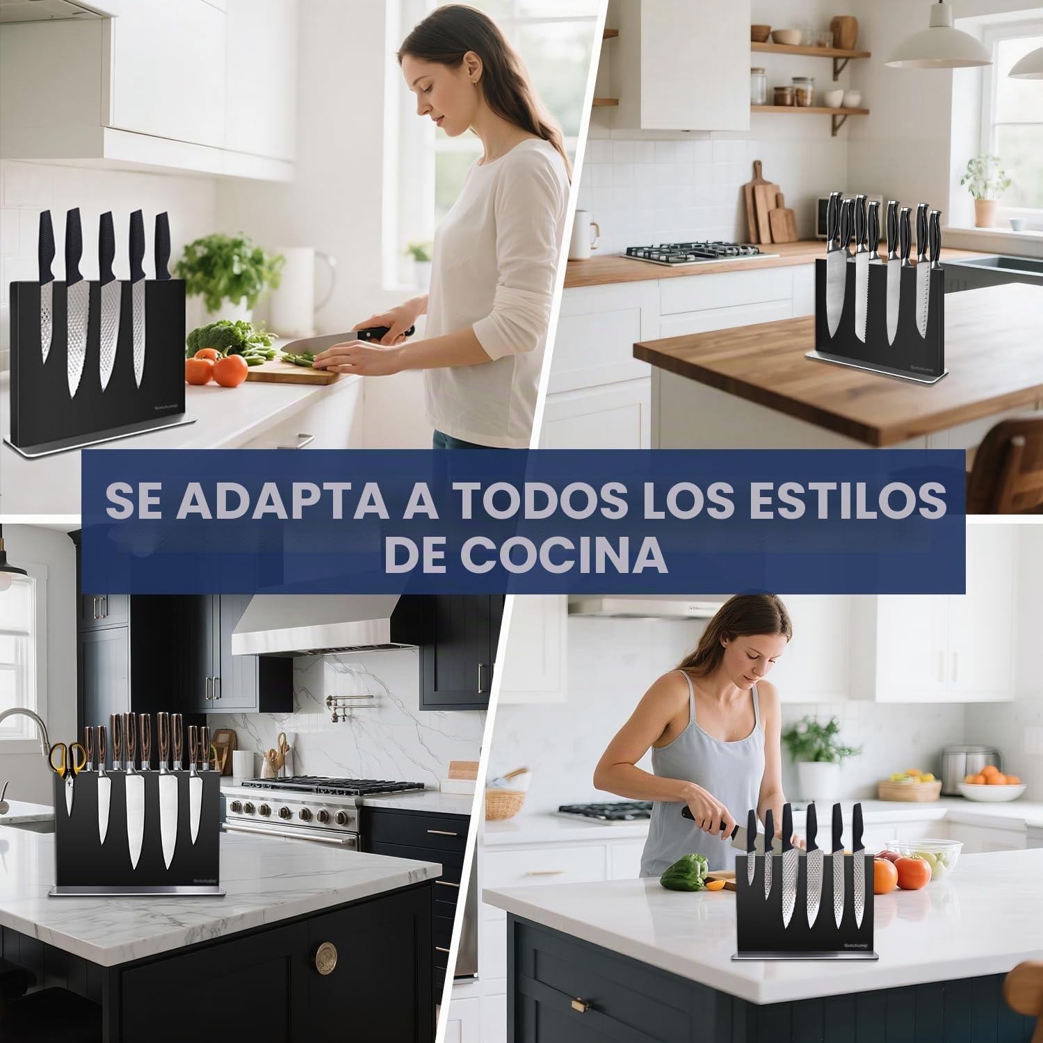 Bloque magnético para cuchillos sin cuchillo, 30 cm, negro, soporte magnético de acero inoxidable 304, soporte magnético fuerte en ambos lados para una cocina ordenada