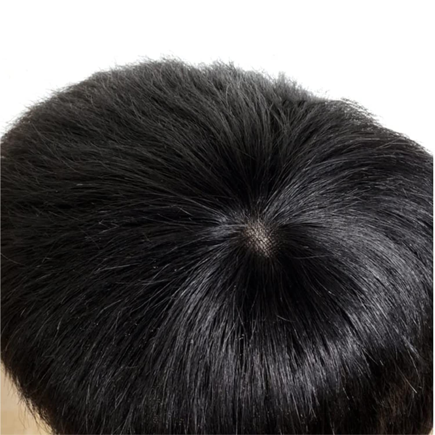Pelucas Mujer de Fiesta Peluca Negra Corta para Hombre con Parte Lateral Derecha para Hombres De Mediana Edad Pelucas De Cabello Sintético Maduro Peluca Encantadora