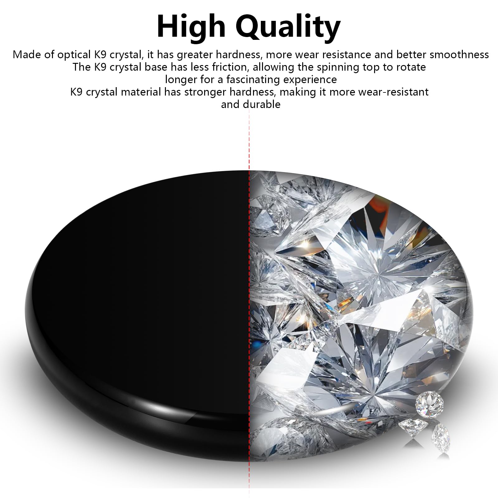 Optical Glass Spinning Top Base, Double-Concave Crystal, Diameter 100 mm (3.94"), Thickness 14 mm (0.55"), Smooth - Image 3