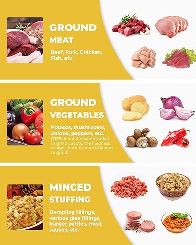 Miniatura 6 de Picadora de carne manual de acero inoxidable, máquina de moler de alimentos, relleno de salchichas, picadora de llenado de manivela, picadora para