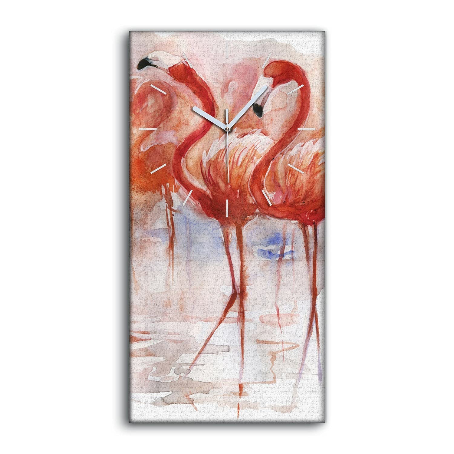 Horloge sur Toile Art Moderne Abstrait Flamant 30x60cm Décoration Premium