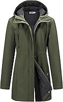 OutdoorVentures Women's Lightweight Waterproof Fleece-Lined Hooded Softshell Jacket - Warm Windproof Breathable Rain Coat for Hiking & Travel