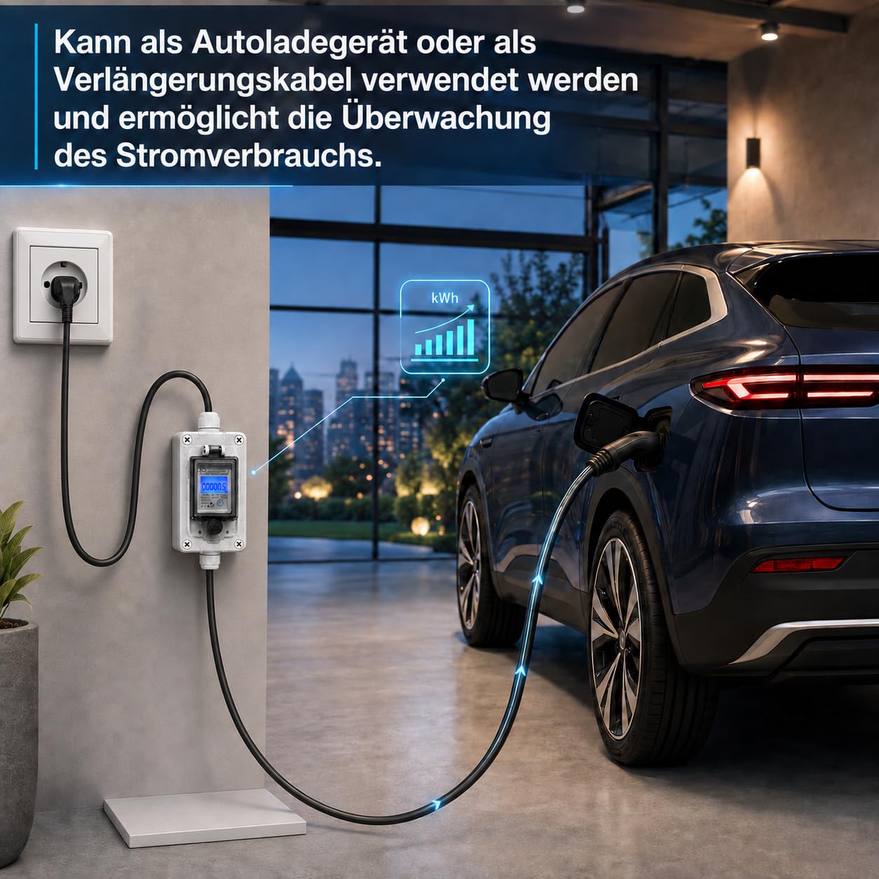 Contatore di corrente per presa da 230 V, per camper, ambienti esterni | digitale, consumo energetico