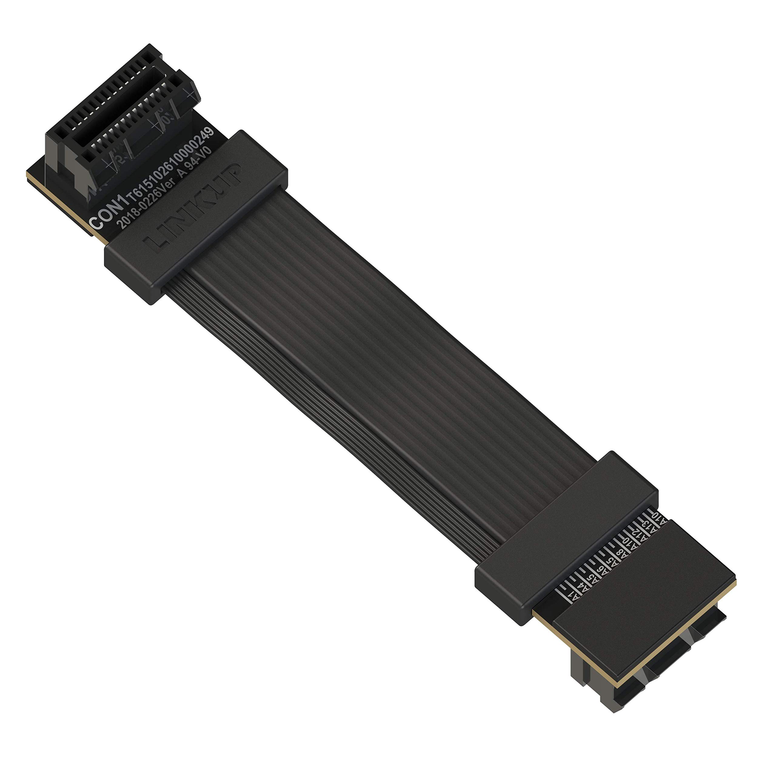 LINKUP - AVA 30cm EPS 4 Pin CPU ATX Motherboard PSU Power Supply Braided Sleeved Custom Mod PC Extension Cable w/Combs | Strong & Stiff Design | Single Pack | 300mm - Black — view 18