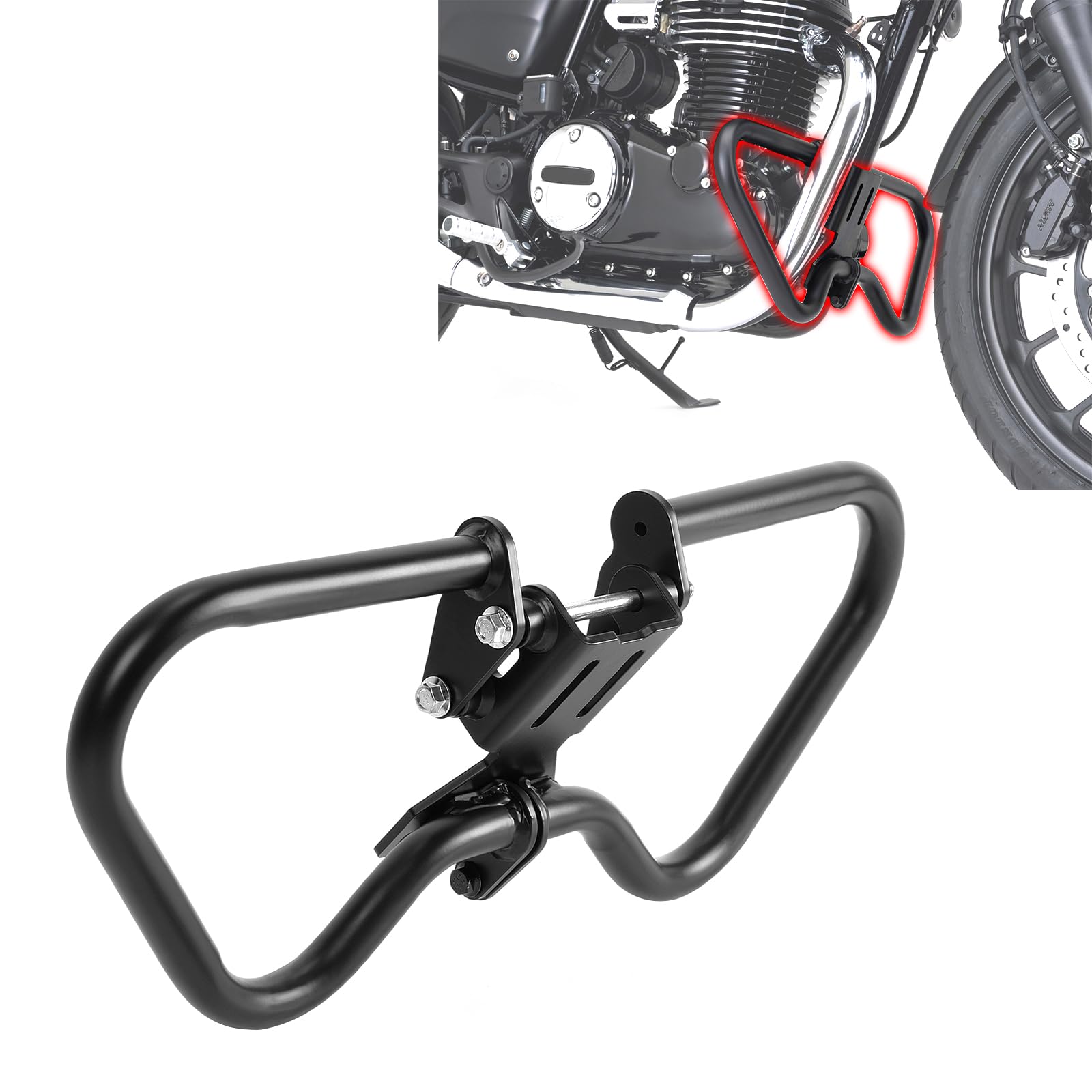 Osłona silnika do motocykla, kompatybilna z Honda GB350 GB350S 2021-2025 (NC59/NC64), czarna stalowa opaska przeciwupadkowa do motocykla GB350, akcesoria