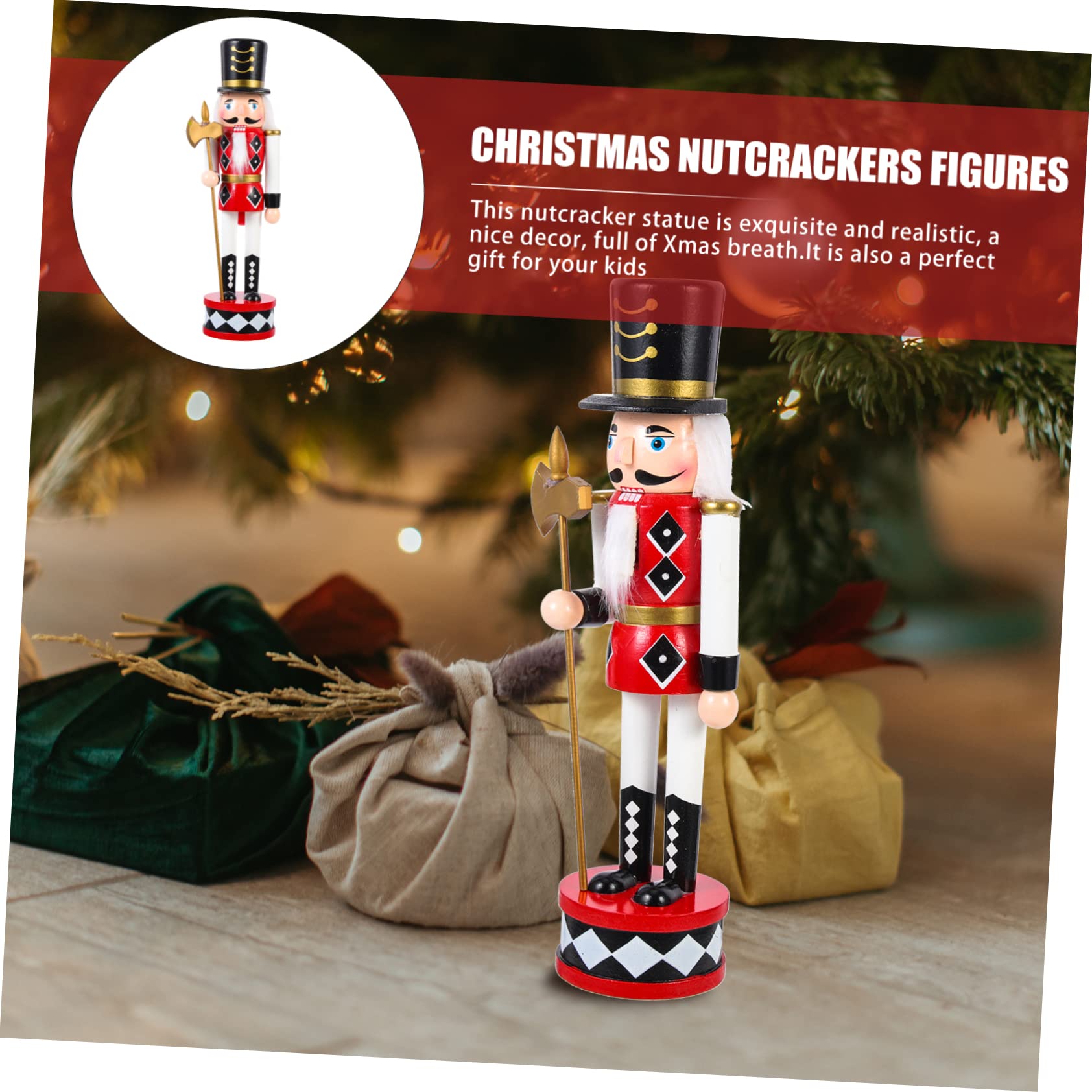 PRETYZOOM 4 Pièces Casse-Noix à Debout Casse-Noix Suspendu De Noël Chiffres De Casse-Noix De Noël Décor De Casse-Noisette De Bureau Décorations De Casse-Noix Jouets De Noël Bois