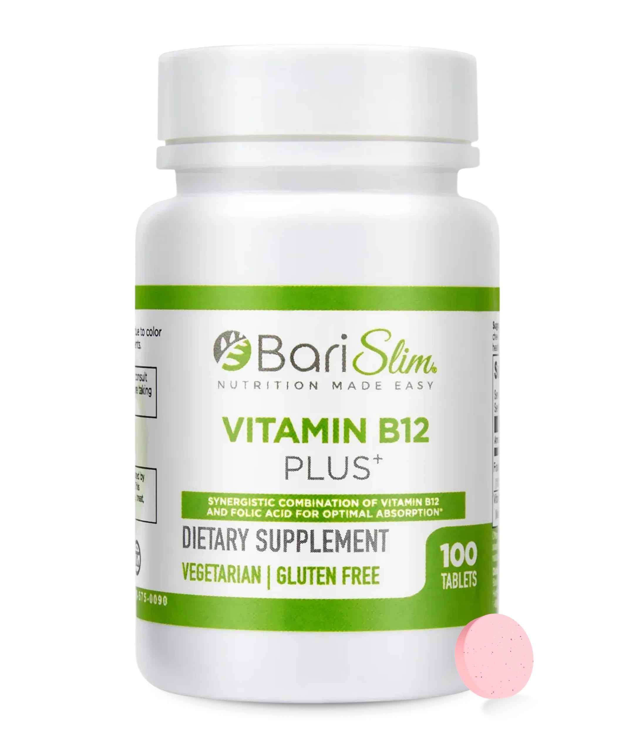 BariSlim Vitamin B12 Plus Tablets - Bariatric Formulated for Post Weight Loss Surgery, Including Gastric Bypass & Gastric Sleeve - Supports Energy Levels & Overall Health | Cherry Flavor