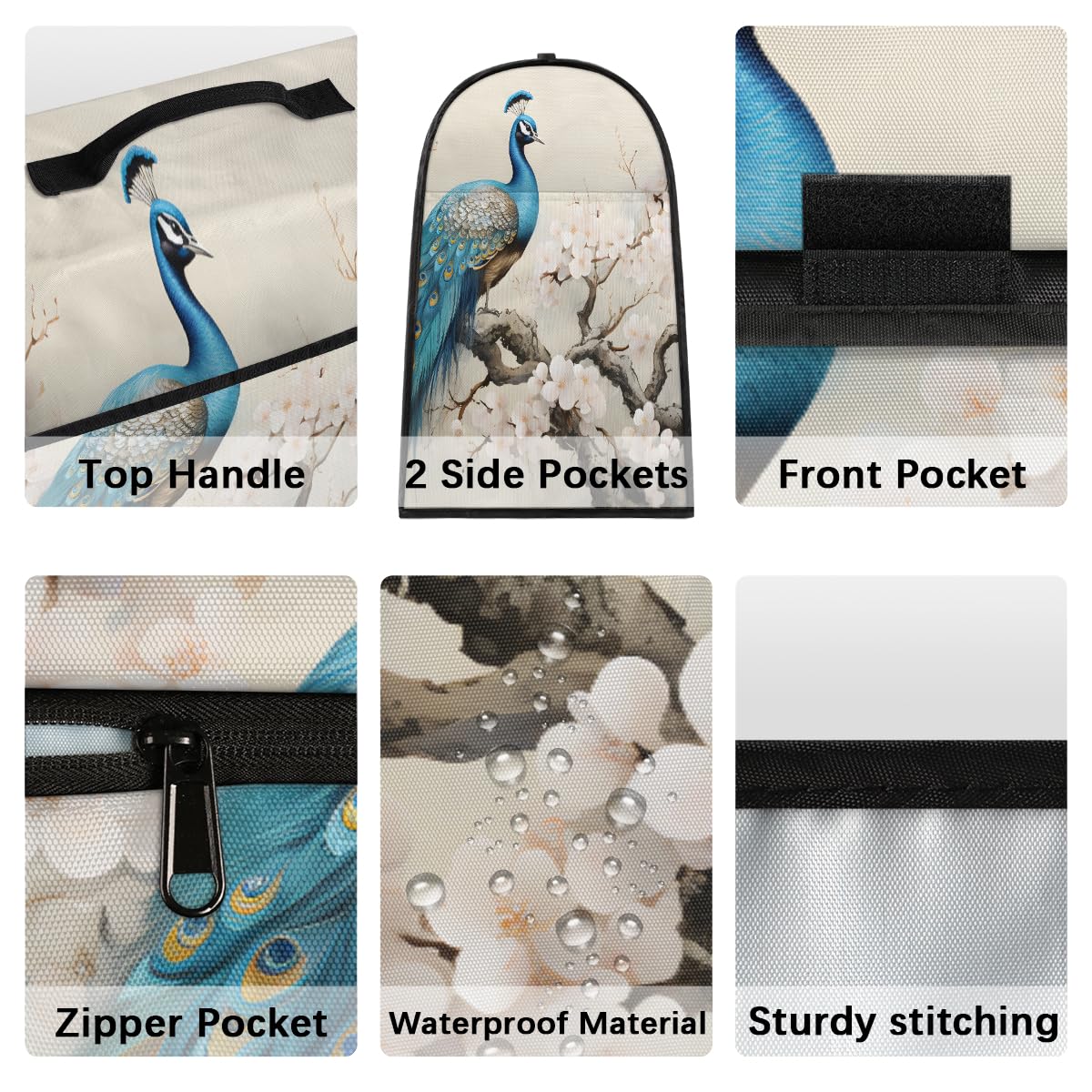 Mixer Cover Coffee Maker Cover Ink Blossom Peacock Stand Mixer Cover With Pockets Kitchen Aid Mixers Accessories