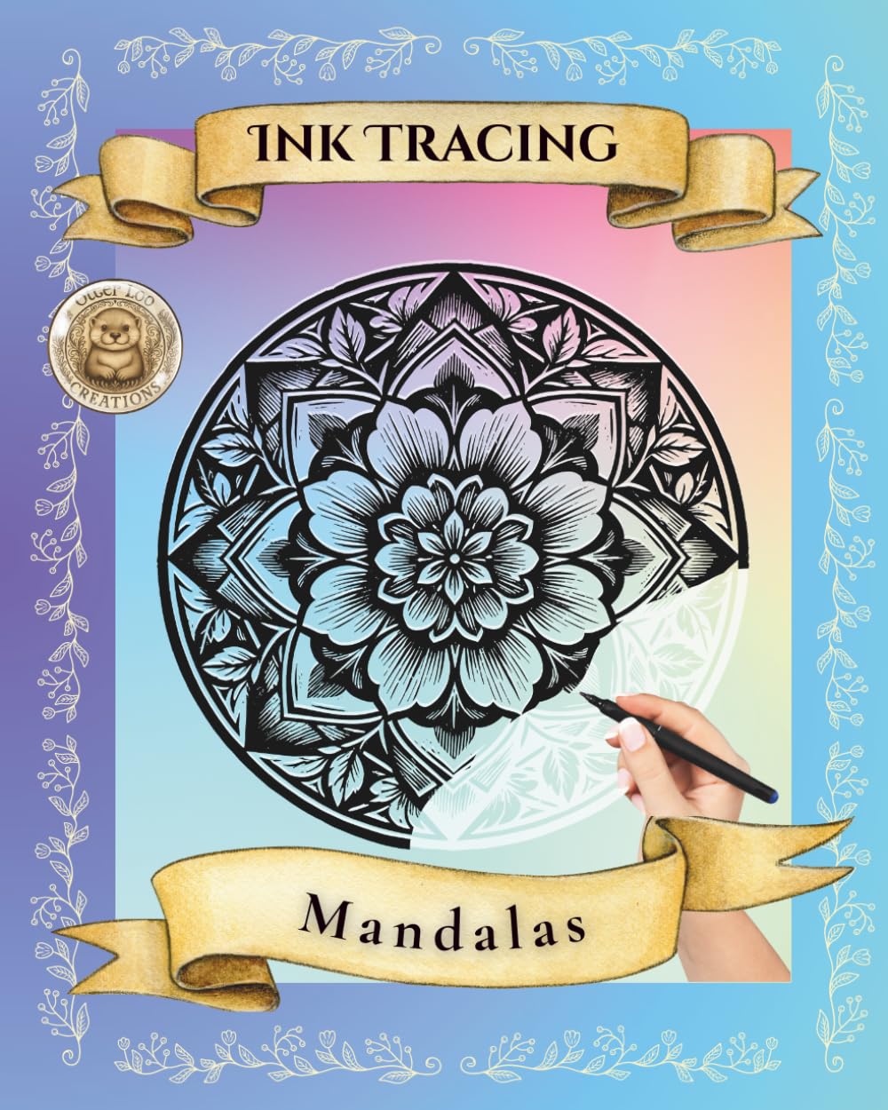 Mandala Reverse Coloring Book: 8" x 10" Ink Tracing Pages for Relaxation (Ink Tracing Reverse Coloring Books)