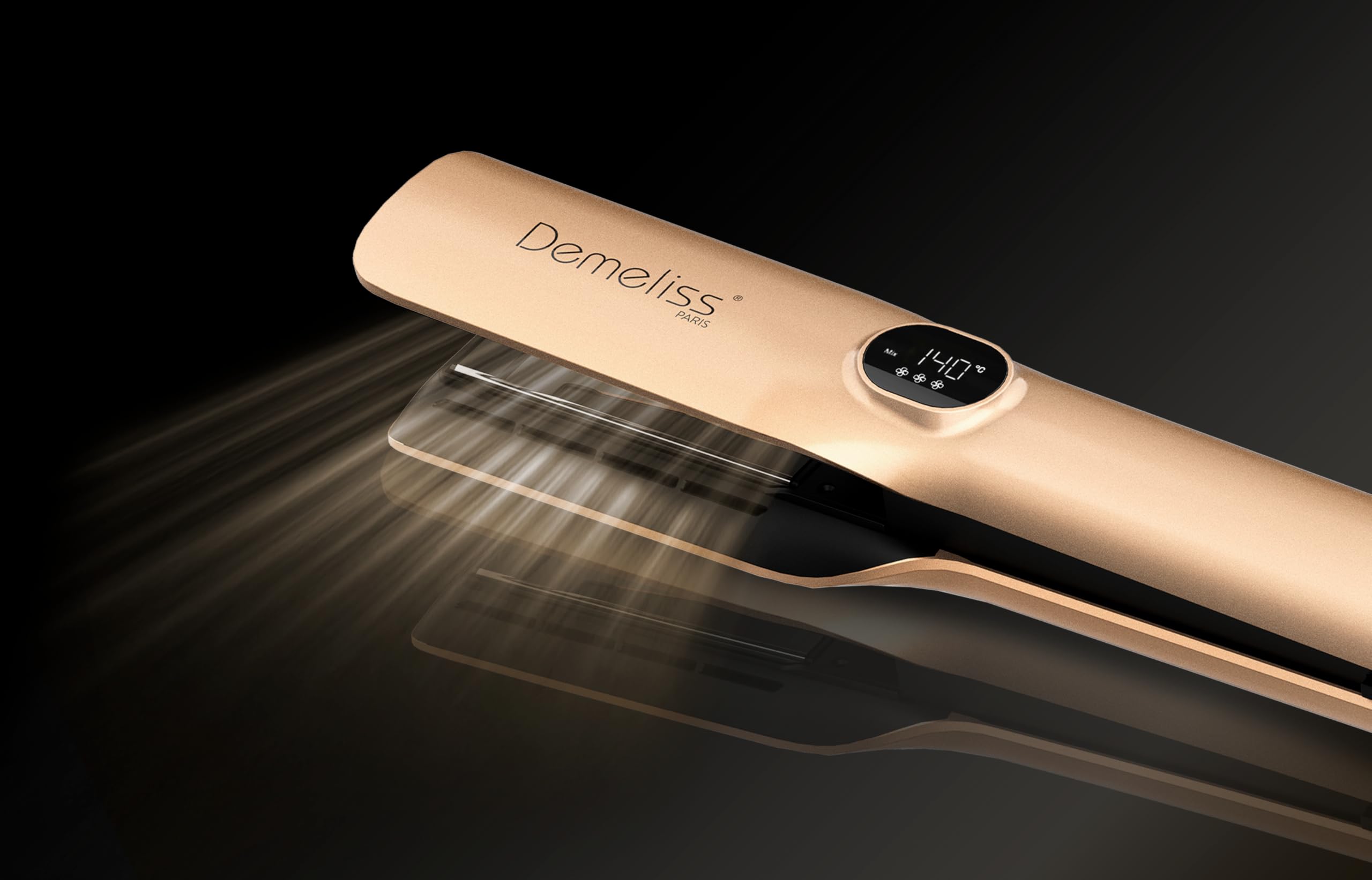 Demeliss Lisseur Séchant Liss & Dry – Fer à Lisser 2-en-1 – Sèche, Lisse - Cheveux Humides – Moteur Digital BLDC Puissant – Lissage Rapide – Accessoire Coiffure Femme - Trousse Thermorésistante