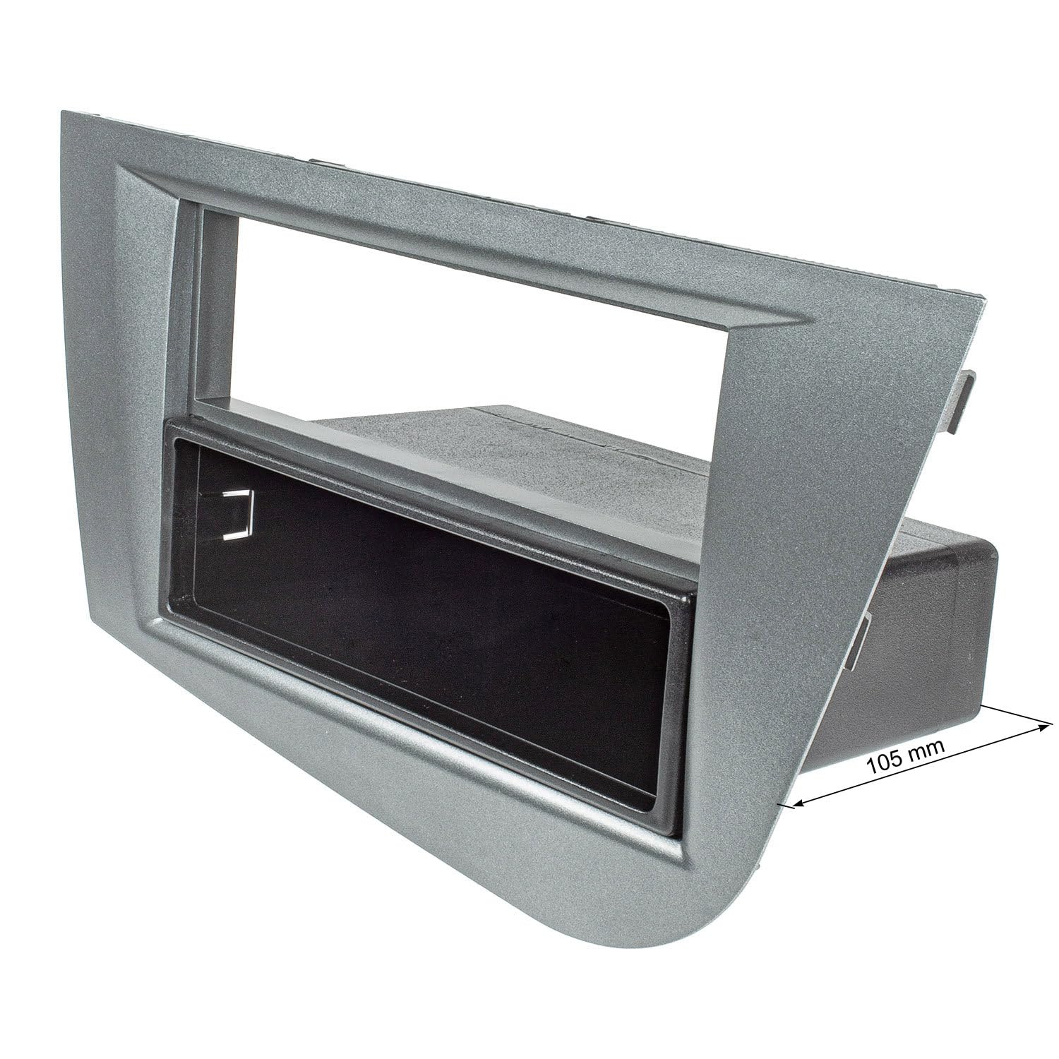 Image secondaire de tomzz Audio 2449-010 Cache-Radio Compatible avec Seat Leon 2 (1P) 2005 à 2012 Gris métallisé