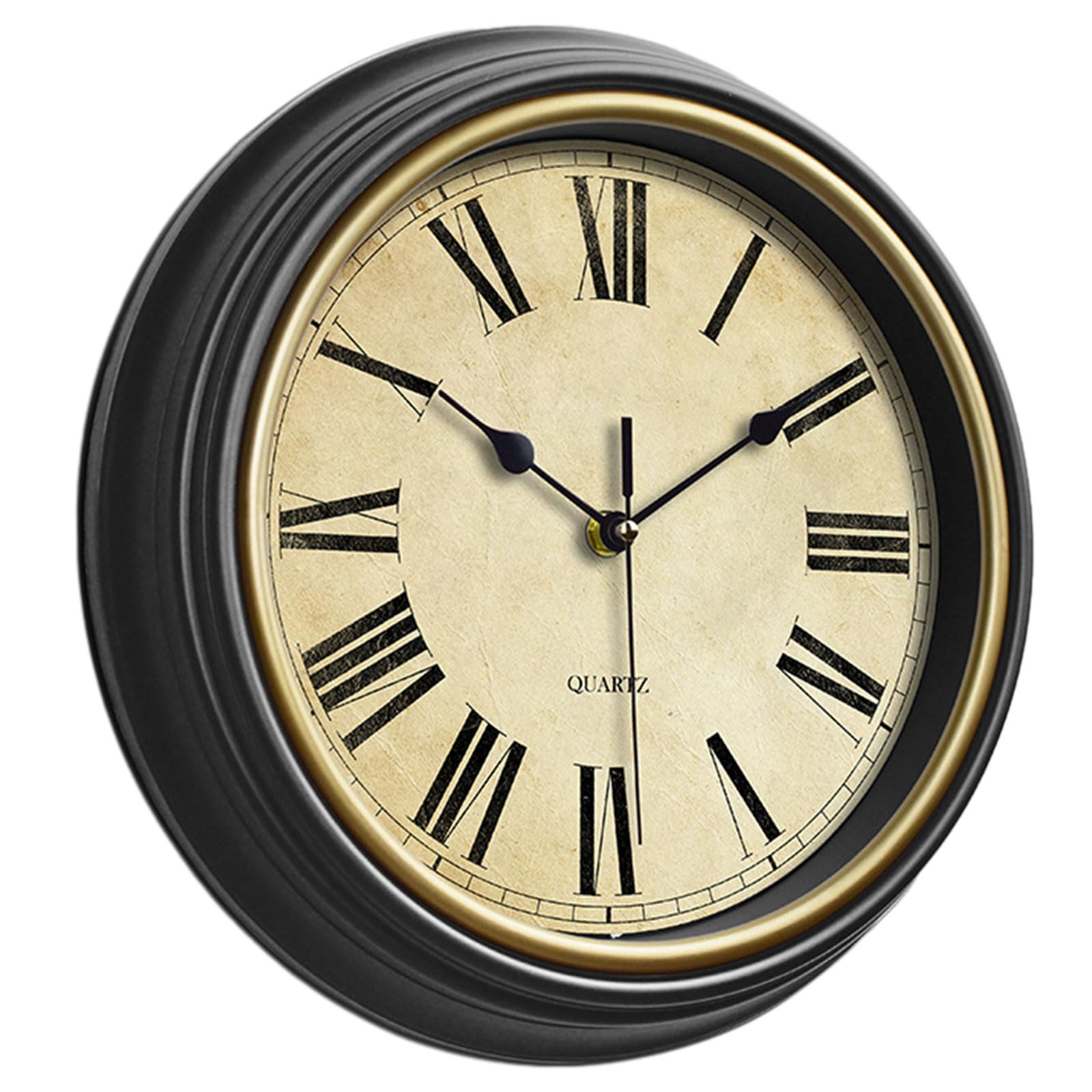 HZBB Wall Clock 12-inch Large Retro Wall Clocks Non Ticking Classical Quiet Clocks Living Room Kitchen Bedroom Decor Vintage Clock