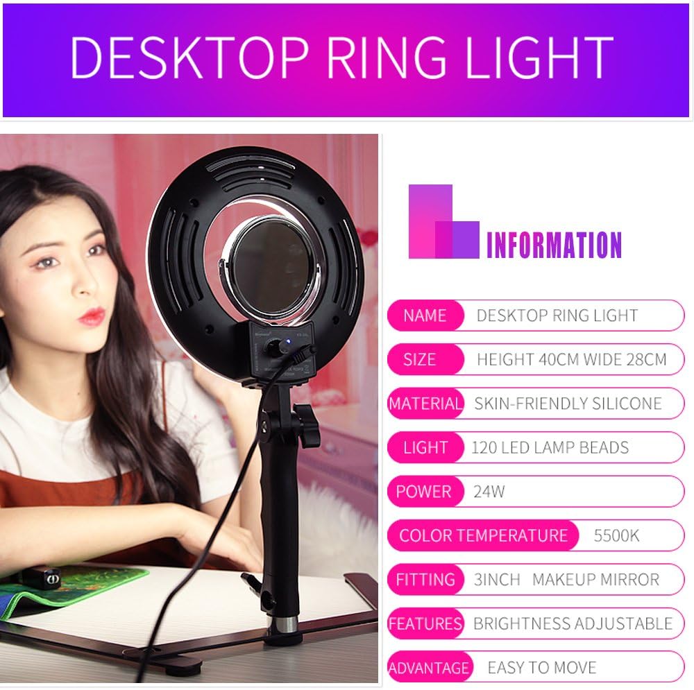 One-Day Sale: Up to 50% Off 8-inch LED Selfie Ring Light for Phone Video Shooting Makeup YouTube Vine Portrait Photography with Stand Mirror Table Top Dimmable Camera Photo Lamps 24W 5500K Video Circle Lights Get Popular Offer 8-inch LED Selfie Ring Light for Phone Video Shooting Makeup YouTube Vine Portrait Photography with Stand Mirror Table Top Dimmable Camera Photo Lamps 24W 5500K Video Circle Lights