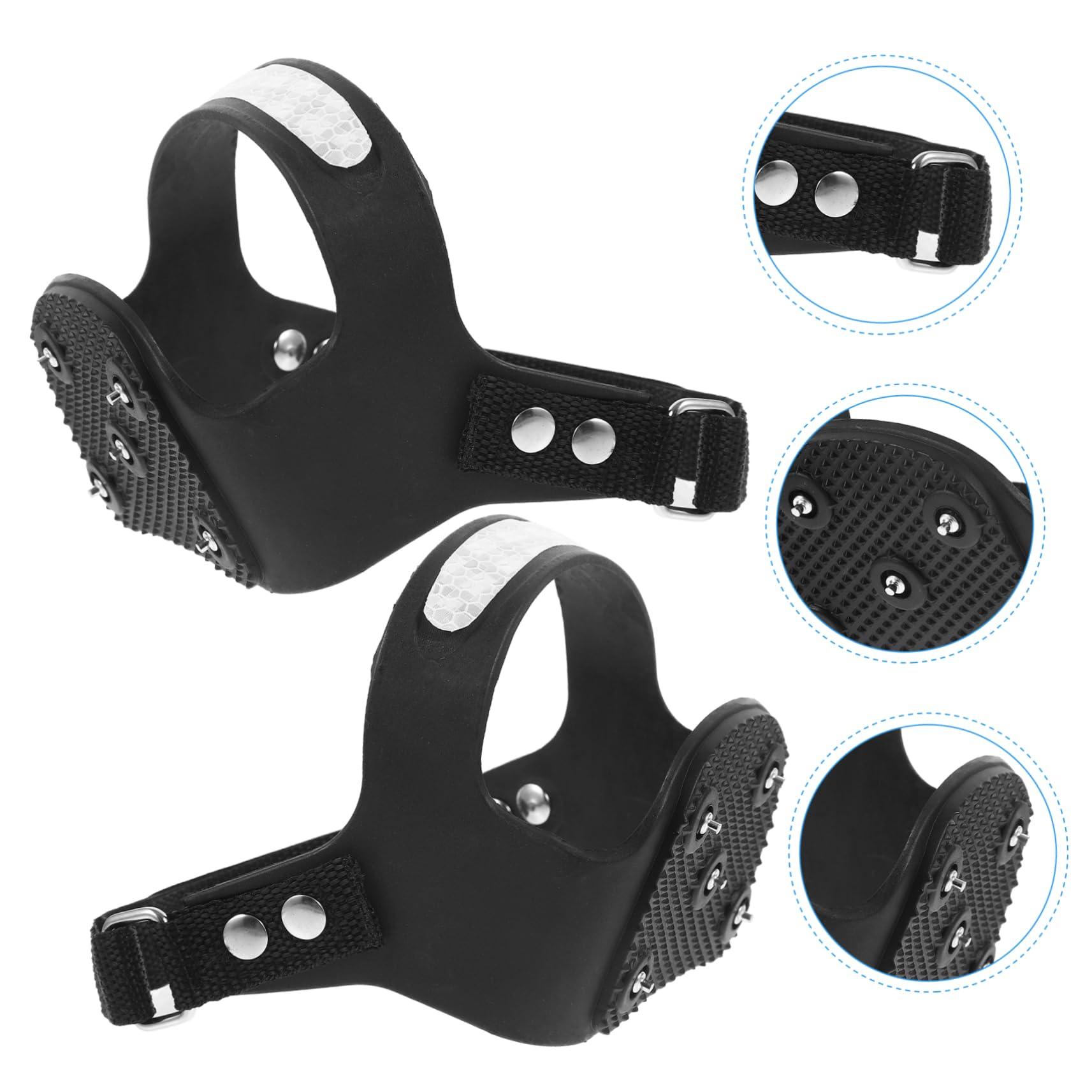 LIFKOME Crampons à Glace Crampons Crampons Couvre-chaussures D'escalade Sur Glace Poignées De Glace Pointes De Neige Crampons Antidérapants à Glace Pointes De Chaussures Black