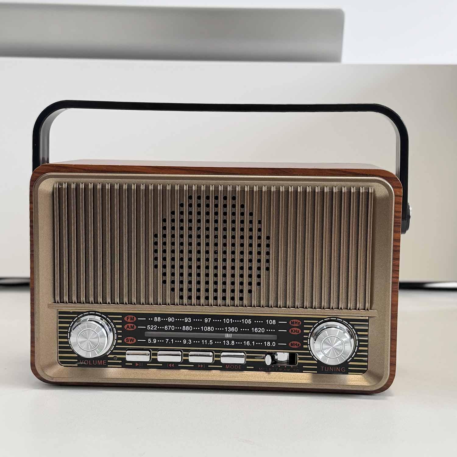 Przenośne wielofunkcyjne radio w stylu retro – pasma AM/FM/SW, Bluetooth, AUX, TF/USB, długa żywotność baterii, idealne do domowego i zewnętrznego sprzętu survivalowego