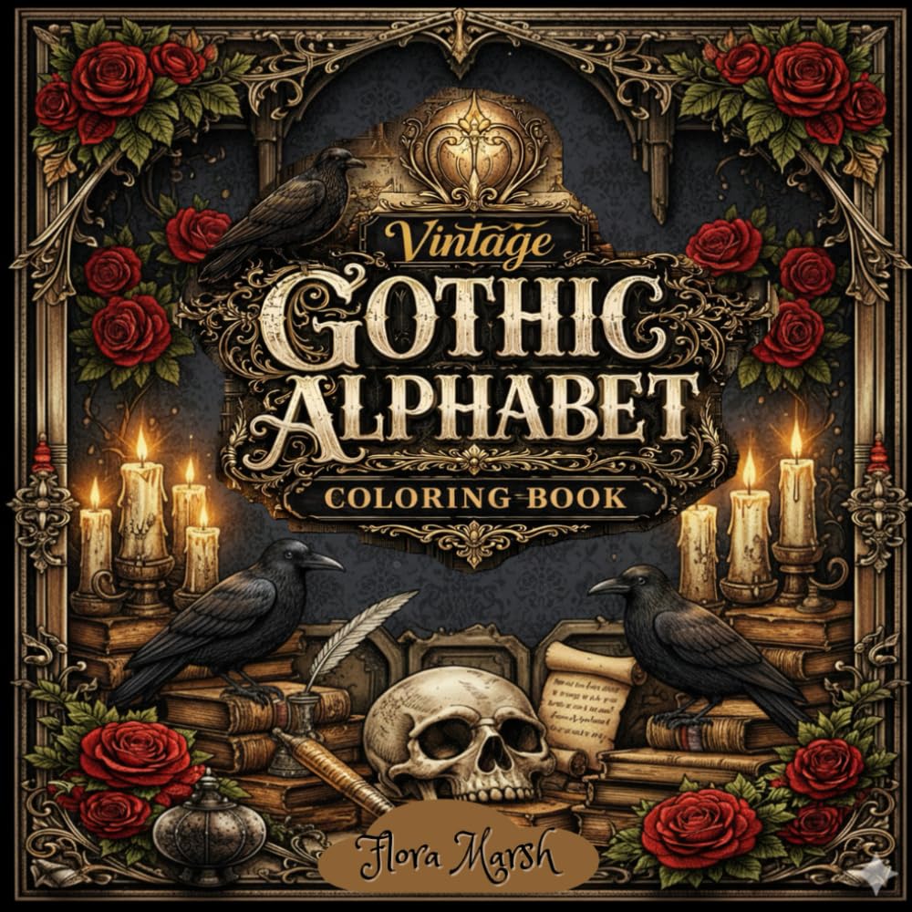 Vintage Gothic Alphabet: Coloring Book
