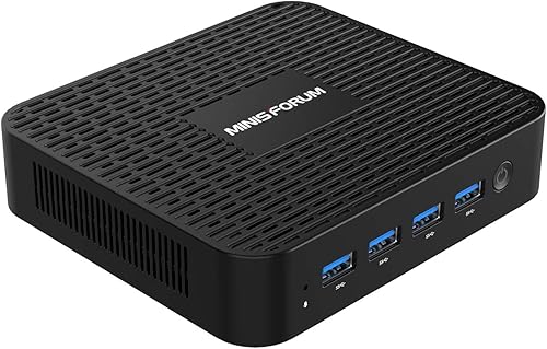 MINISFORUM GK41 Mini PC Celeron Processor J4125 Quad Core (hasta 2.7 GHz), 8 GB DDR4 128 GB SSD Mini computadora de escritorio 4 puertos USB 3.0, 1