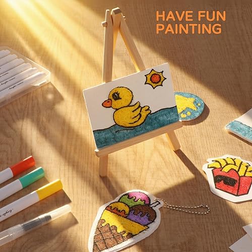 Miniatura 8 de Healgem Kit de pintura de textura de espuma mágica, arte mágico para niños (60 hojas de papel texturizado de espuma)