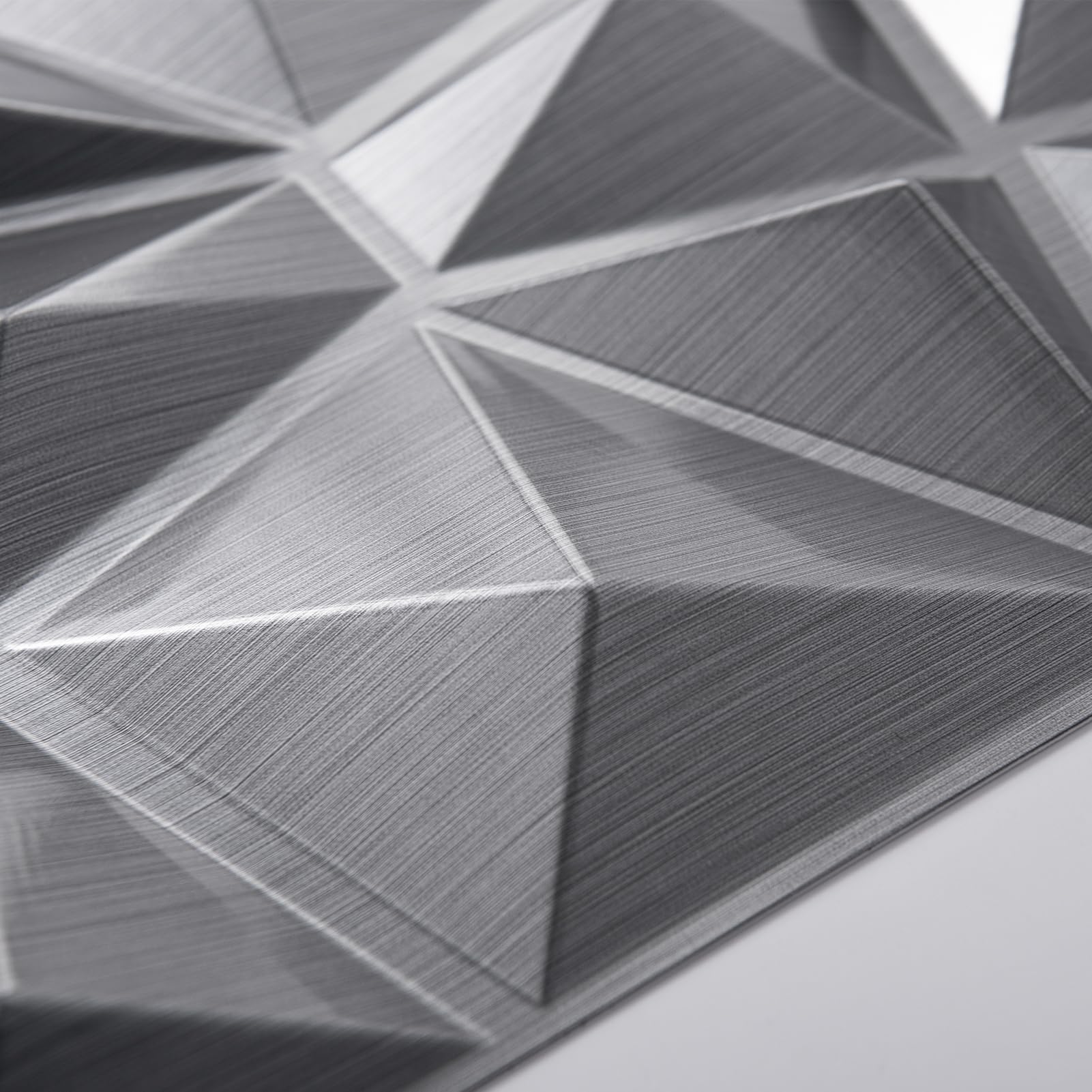 Art3d Paneles de diseño de diamante 3D para decoración de interiores, sala de estar, fondo de pared de TV, dormitorio, configuración de juegos, 30 x 30 cm, plateado, paquete de 33