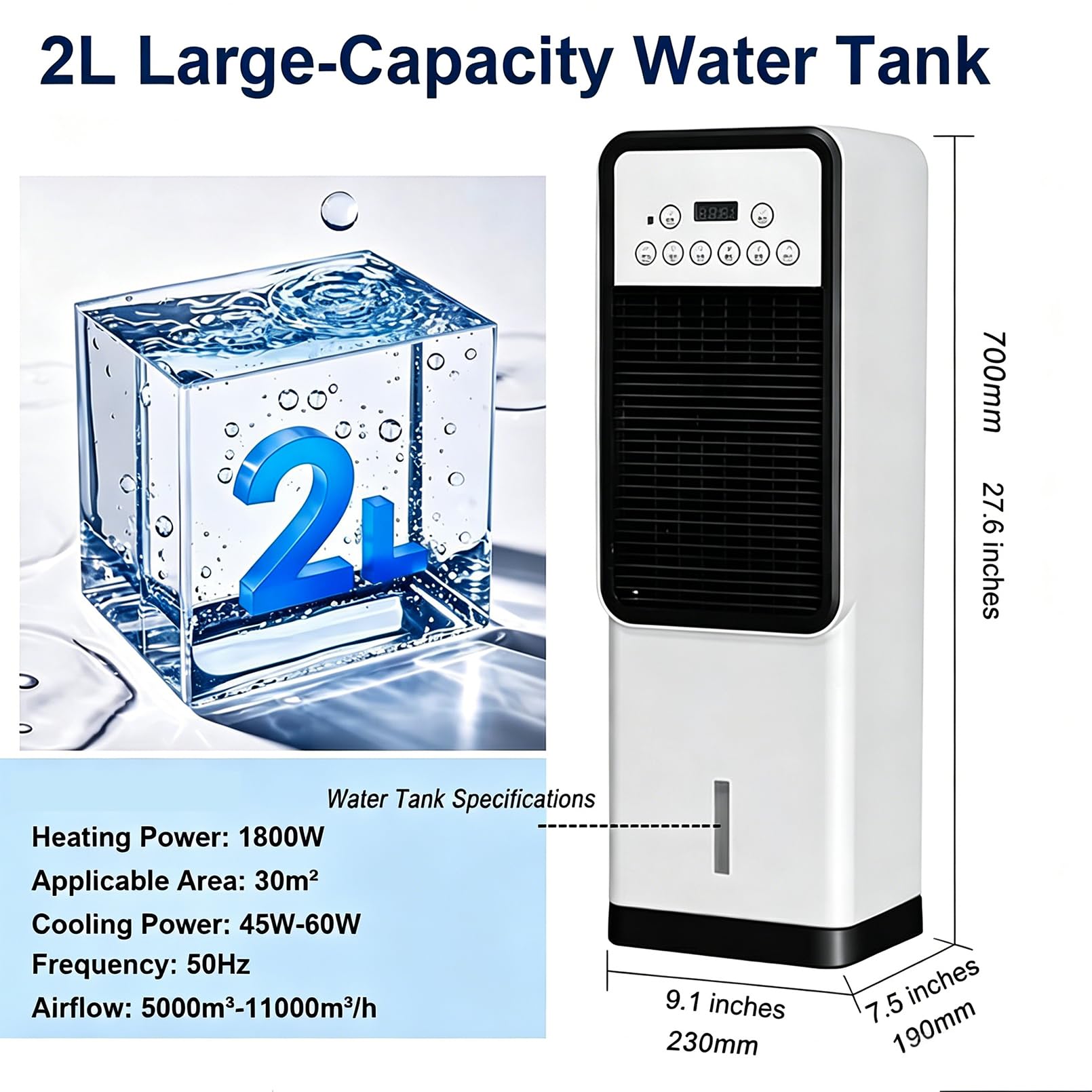 Climatiseur Portable 12000 BTU Avec Chauffage, Unité AC 4-en-1 Refroidissement Et Chauffage, Déshumidificateur Et Ventilateur – Télécommande, Minuterie 8H, Pour Chambre, Bureau, Camping-car, Garage
