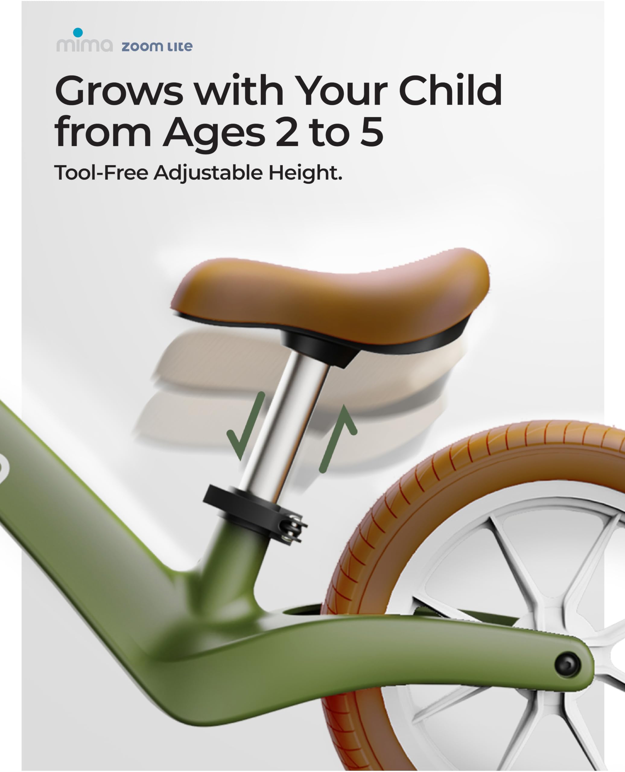 Mima Vélo sans pédales pour enfant de 2 à 6 ans | Léger et réglable | Apprentissage d'équilibre | Vélo pour enfant anti-crevaison | Cadeau idéal pour bébé et enfants