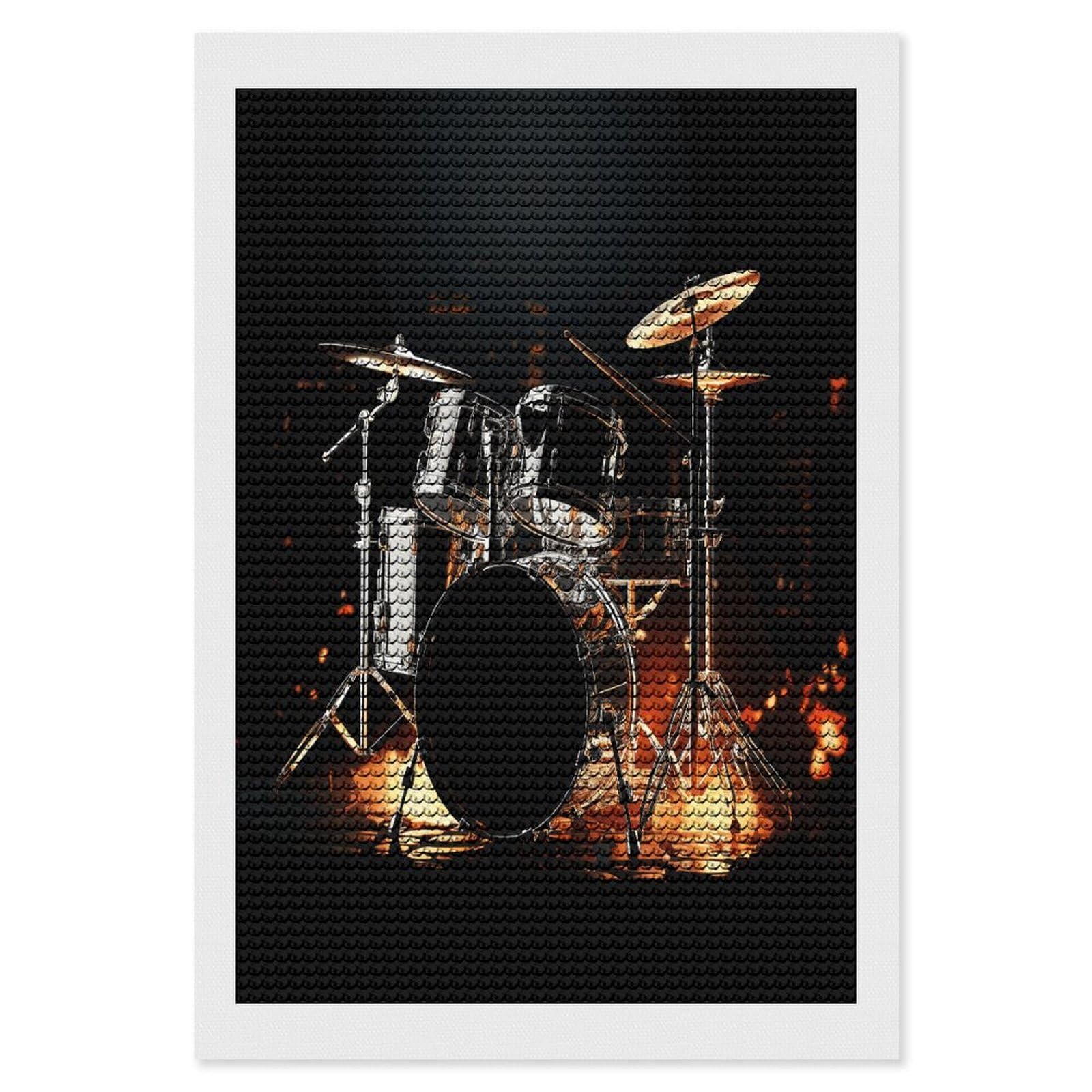 JTREHY Drummer Diamond Art Kits Personalized DIY Round Diamond Painting Kits for Beginner Full Drill Diamonds Dots Paintings for Adults Gem Art Crafts Home Decor