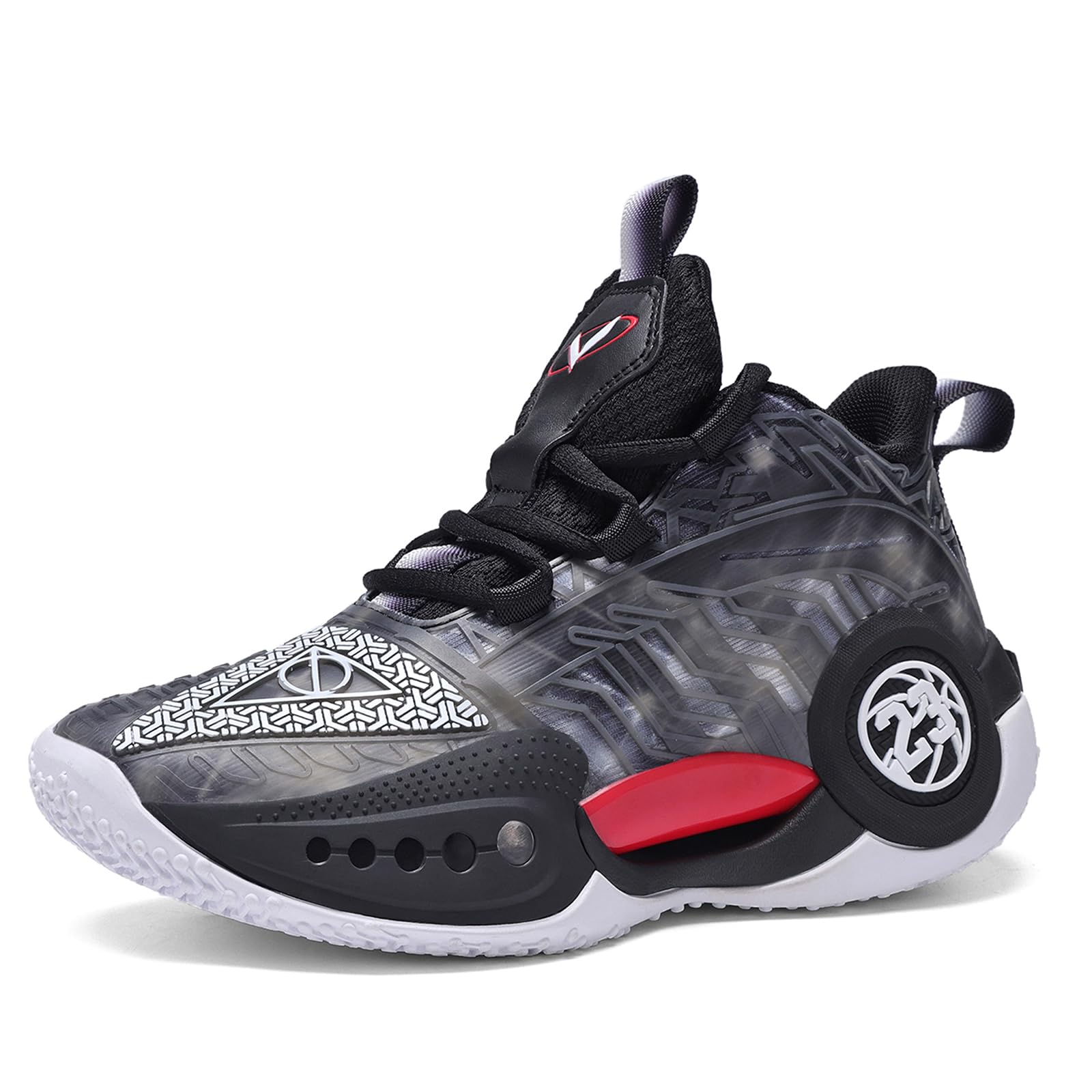 JMFCHI Boys Basketball Shoes Kids Sneakers High-top Sports Shoes Durable Lace-up Non-Slip Athletic S