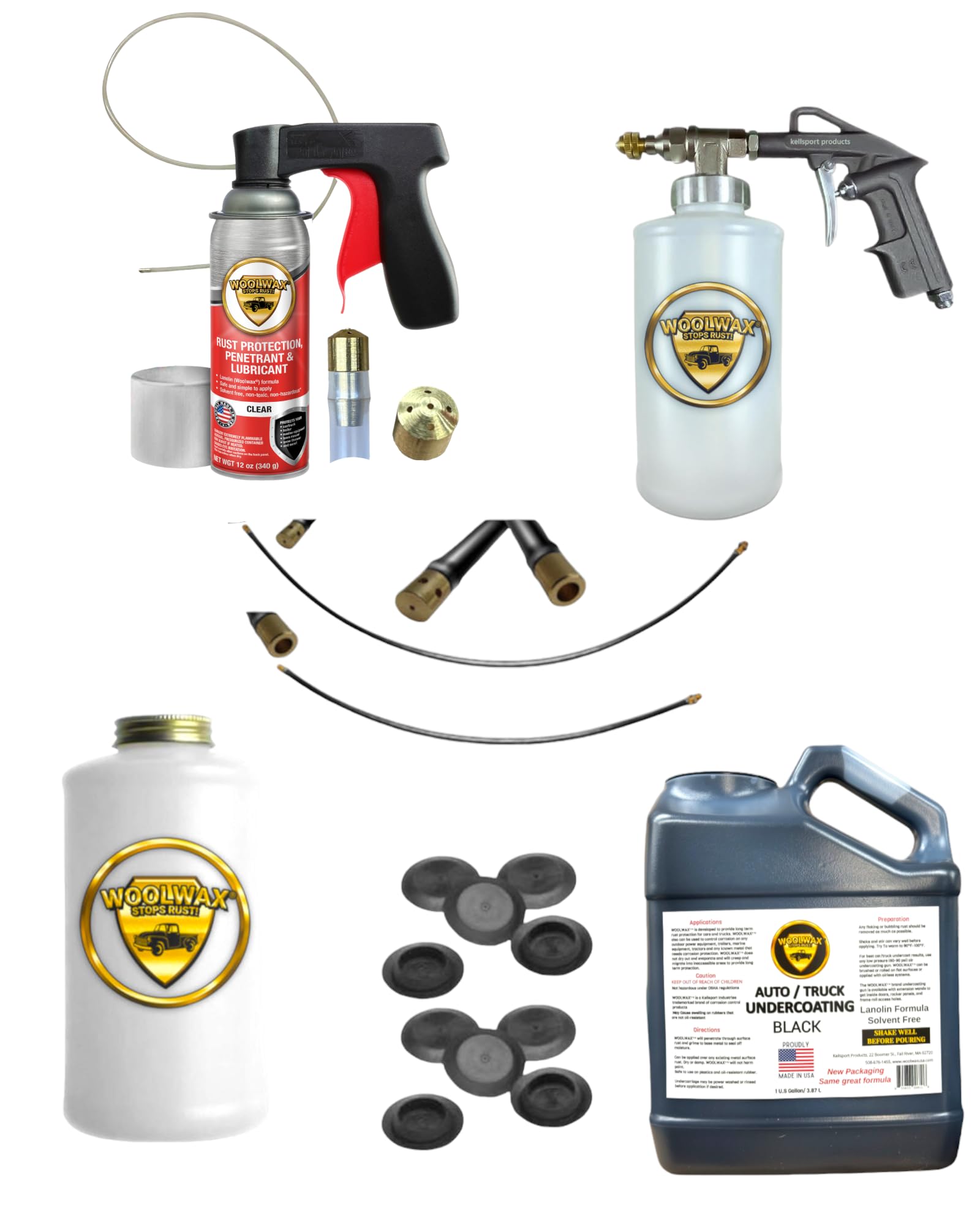 Woolwax 1 Gallon Black Undercoating Kit Bundle w/PRO Gun