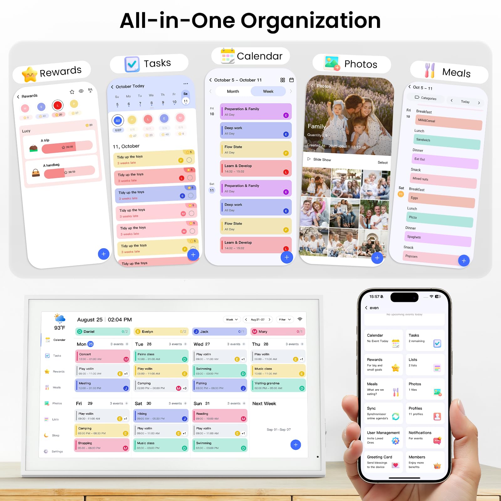 【ジントニック】NEWYES デジタル家族カレンダー 15.6インチ NEWYES 15.6