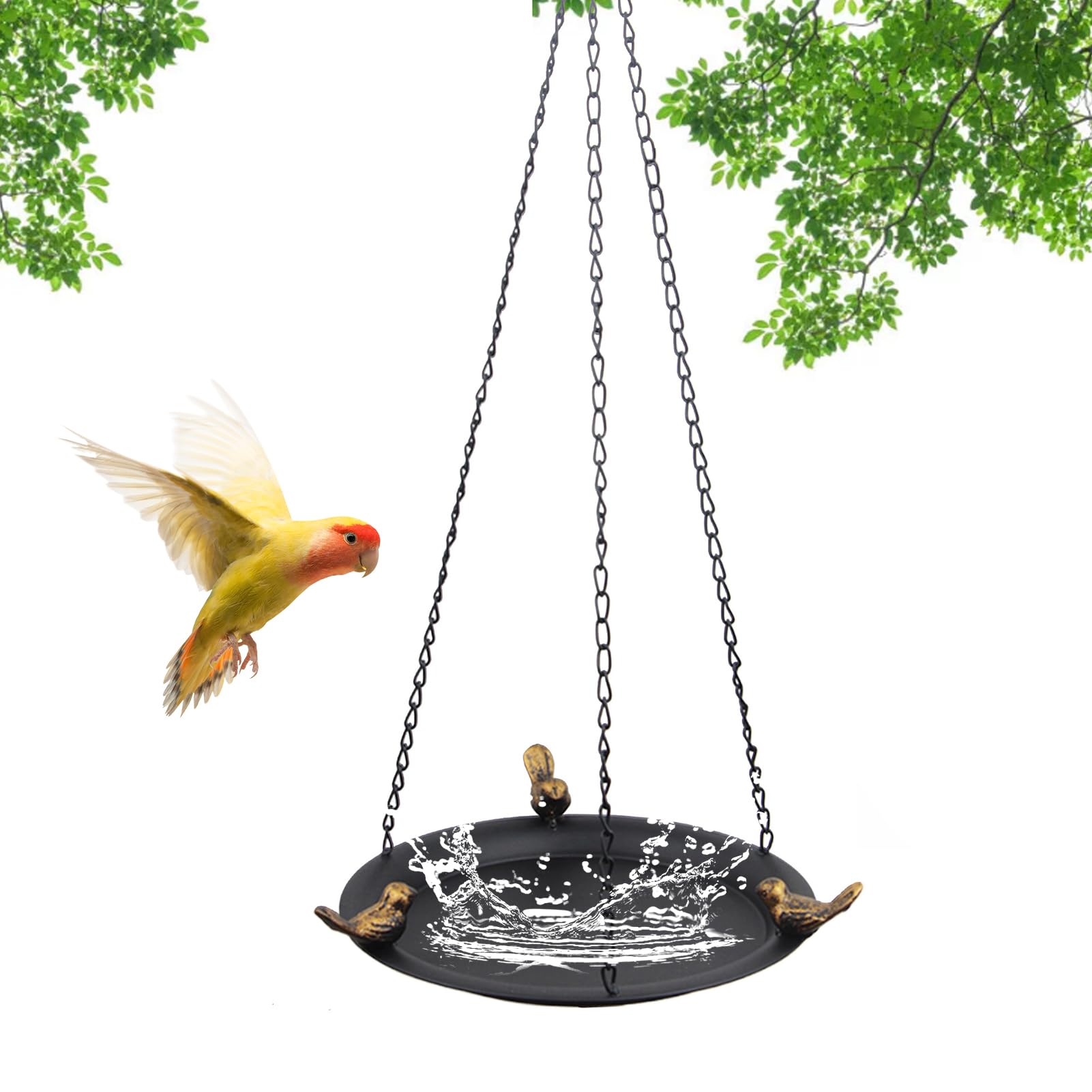 Baignoire pour oiseaux en métal résistant 65cm pour jardin et terrasse