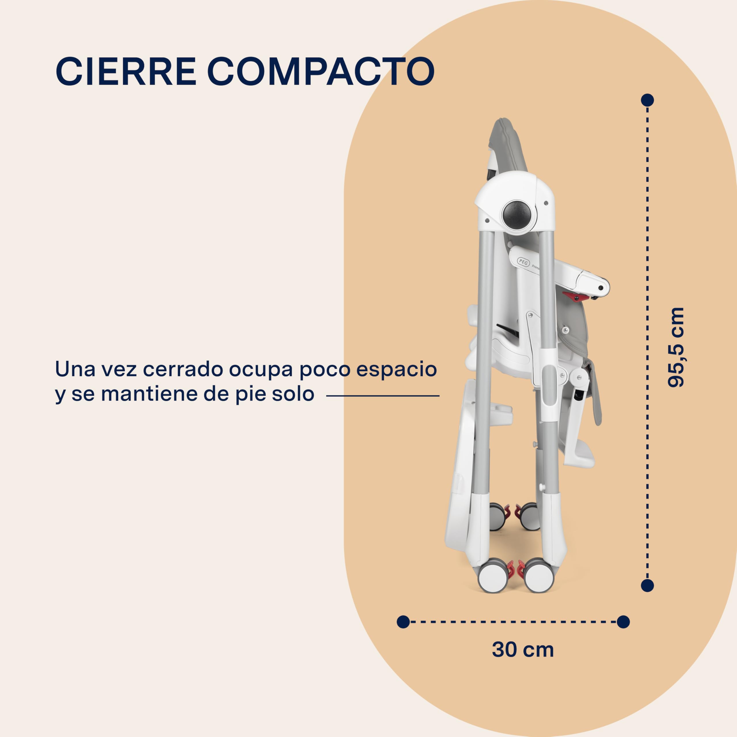 Peg Perego, Prima Pappa Follow Me, Trona, color gris (Ice)