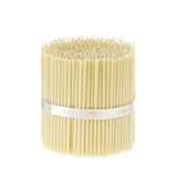 Danilovo Thin Taper Beeswax Candles - Honey-Scented&comma; Decorative Candles Ideal for Birthday Decoration or Church Prayers - White Drip Free&comma; Tall & Smokeless Pack of 50 pcs&comma; 6&period;3 x 0&period;2 inch