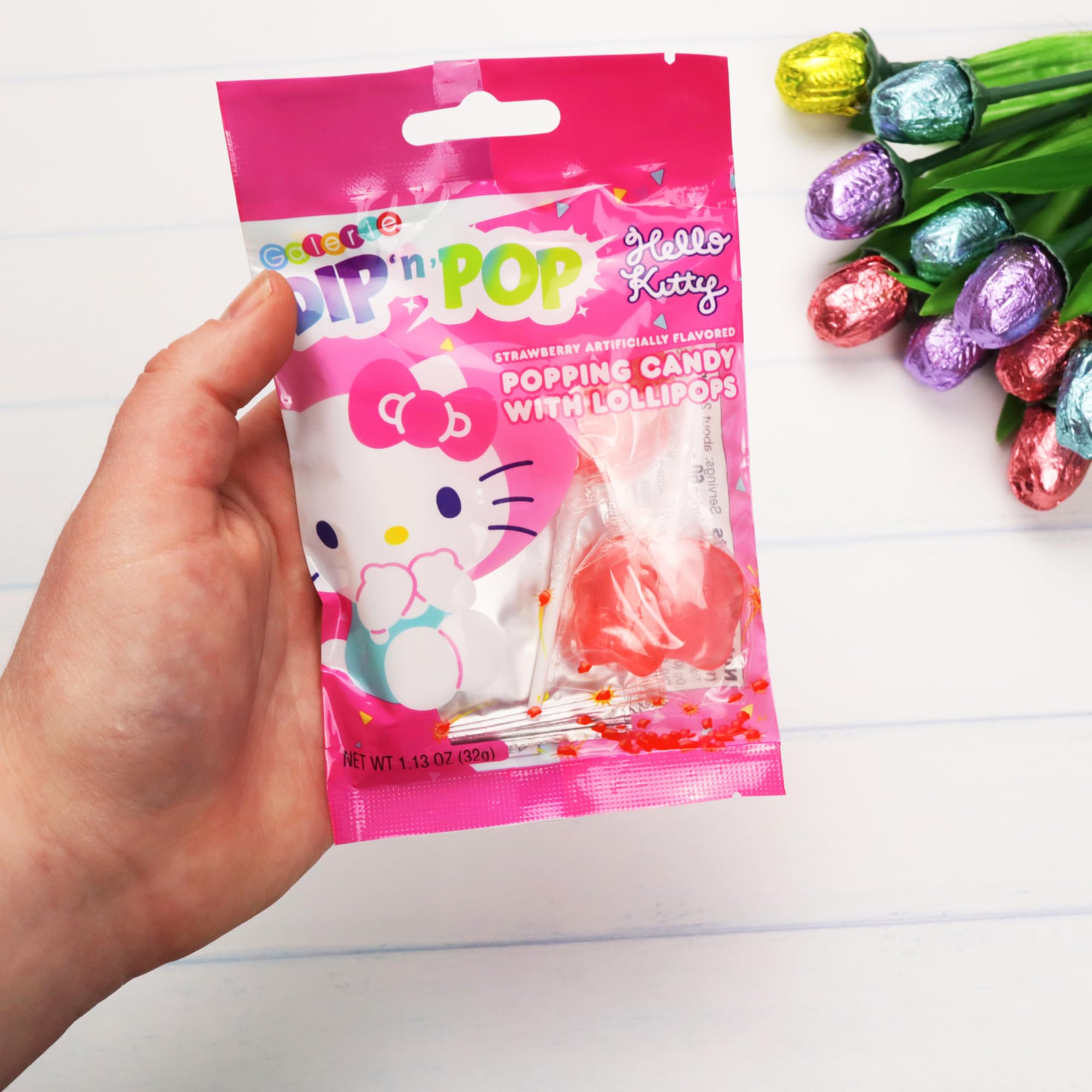 Amazon.com: Hello Kitty Lollipops with Popping Candies, Strawberry