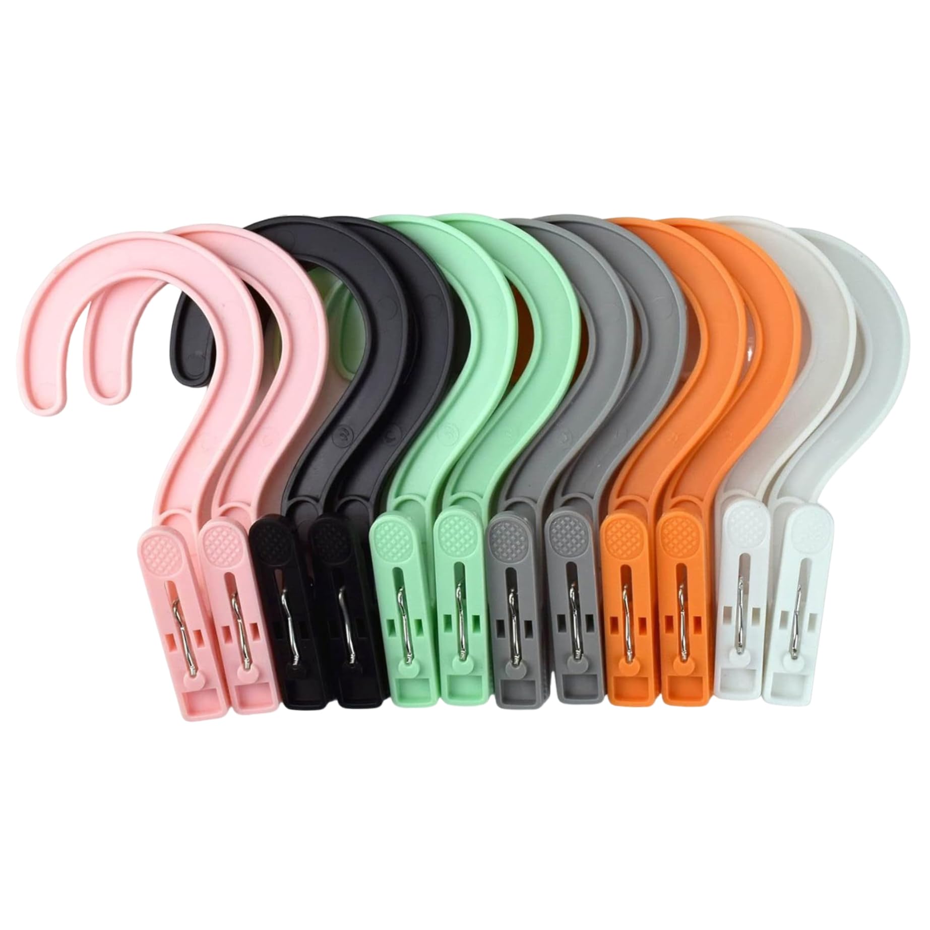 Hperu Clothes Pins, 12Pcs Anti-Slip Plastic Laundry Clips with Tight Springs for Hanging - Laundry Clips