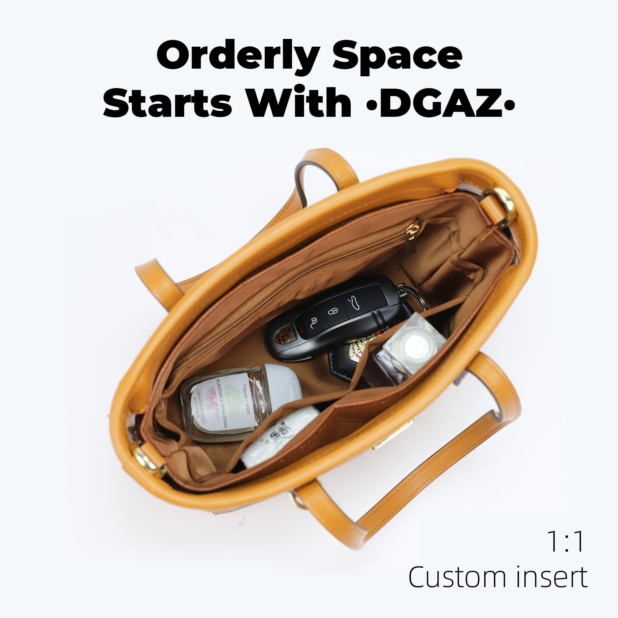DGAZ Ligero Organizador Interior para Speedy Trunk, Inserto de Bolso, Gold