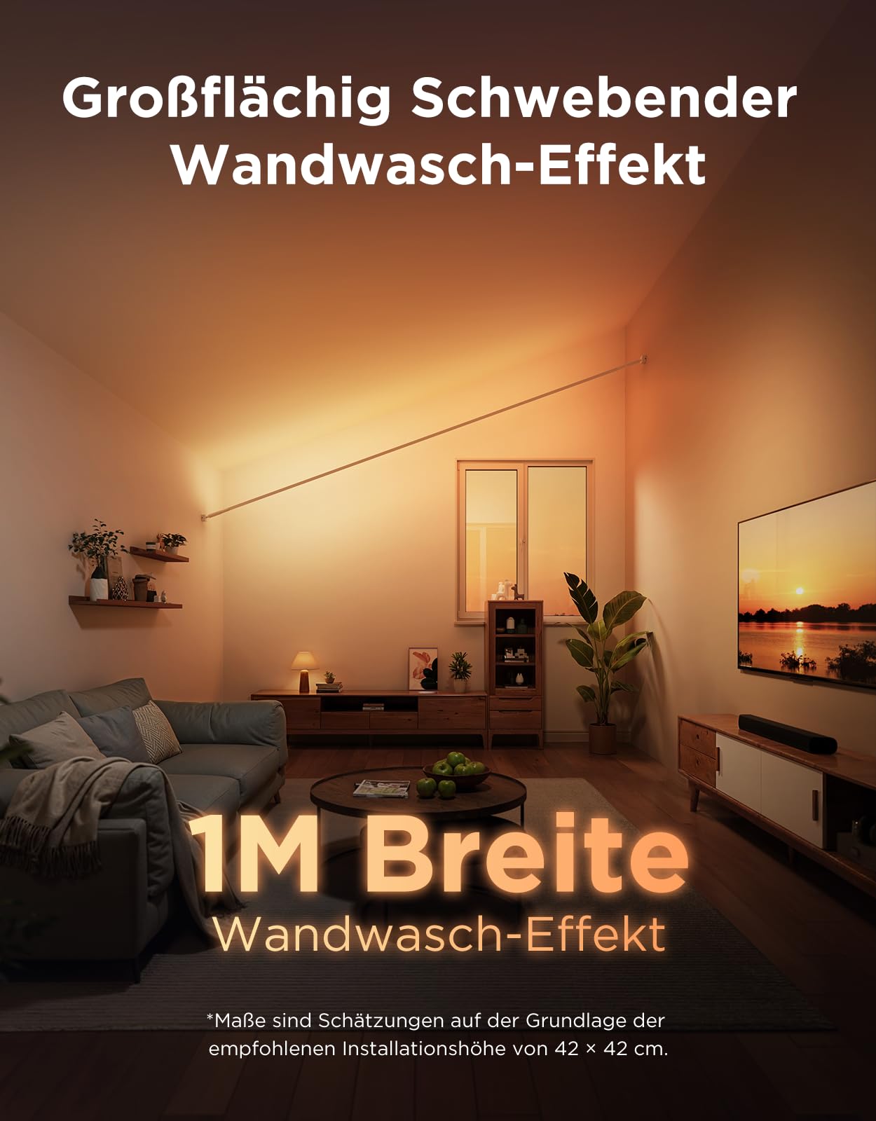 Govee LED Strip mit Skyline Kit, RGBWWIC LED Streifen, 4m | Kompatibel mit Matter, Alexa und Google, 154+ Szenen, Segmentierte Farbsteuerung, Schwebende Wandmontage