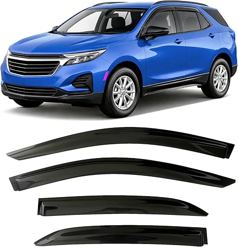 Protectores de lluvia con cinta adhesiva 2018-2024 para Chevrolet Equinox (Chevy) Deflectores de ventana lateral Viseras Sombras de ventilación