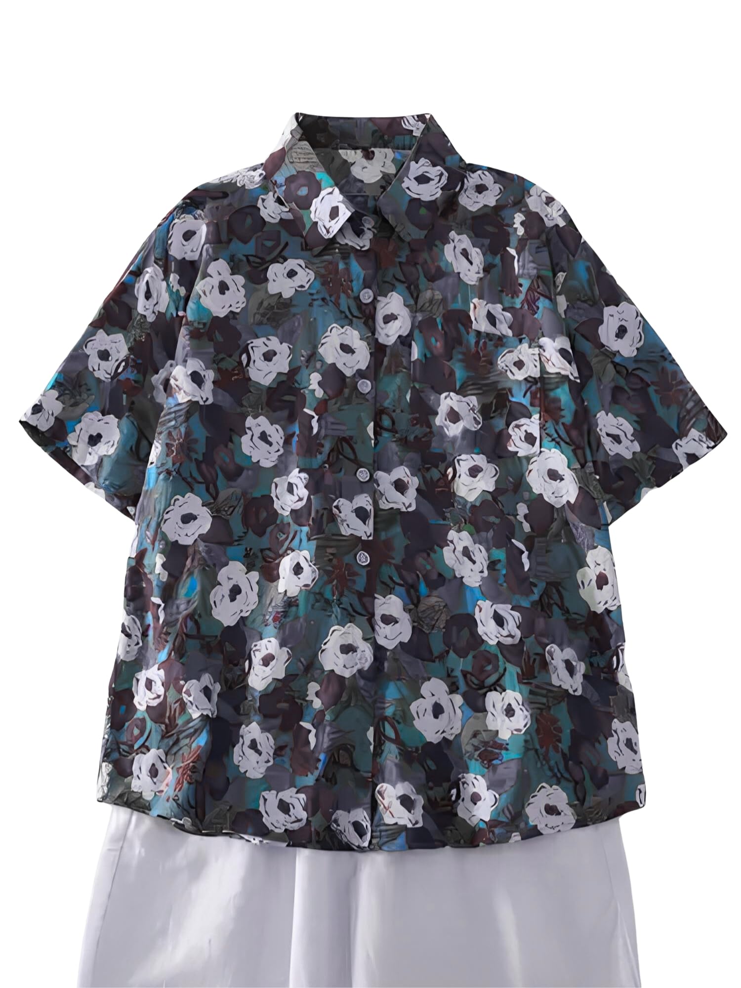 gufrina Women's Floral Regular Fit Button Down Shirt-picture-17