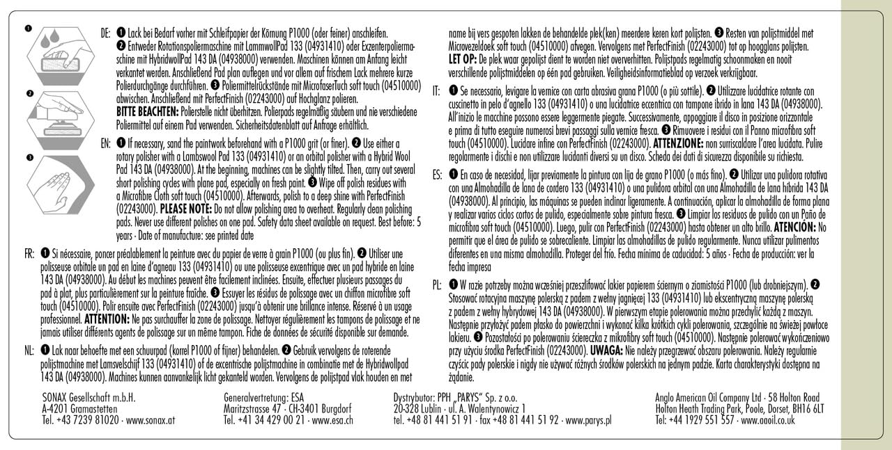 SONAX PROFILINE Ultimatecut (250 ml) Lucidante abrasivo altamente efficace per velocità di processo elevate | Art. N. 02391410