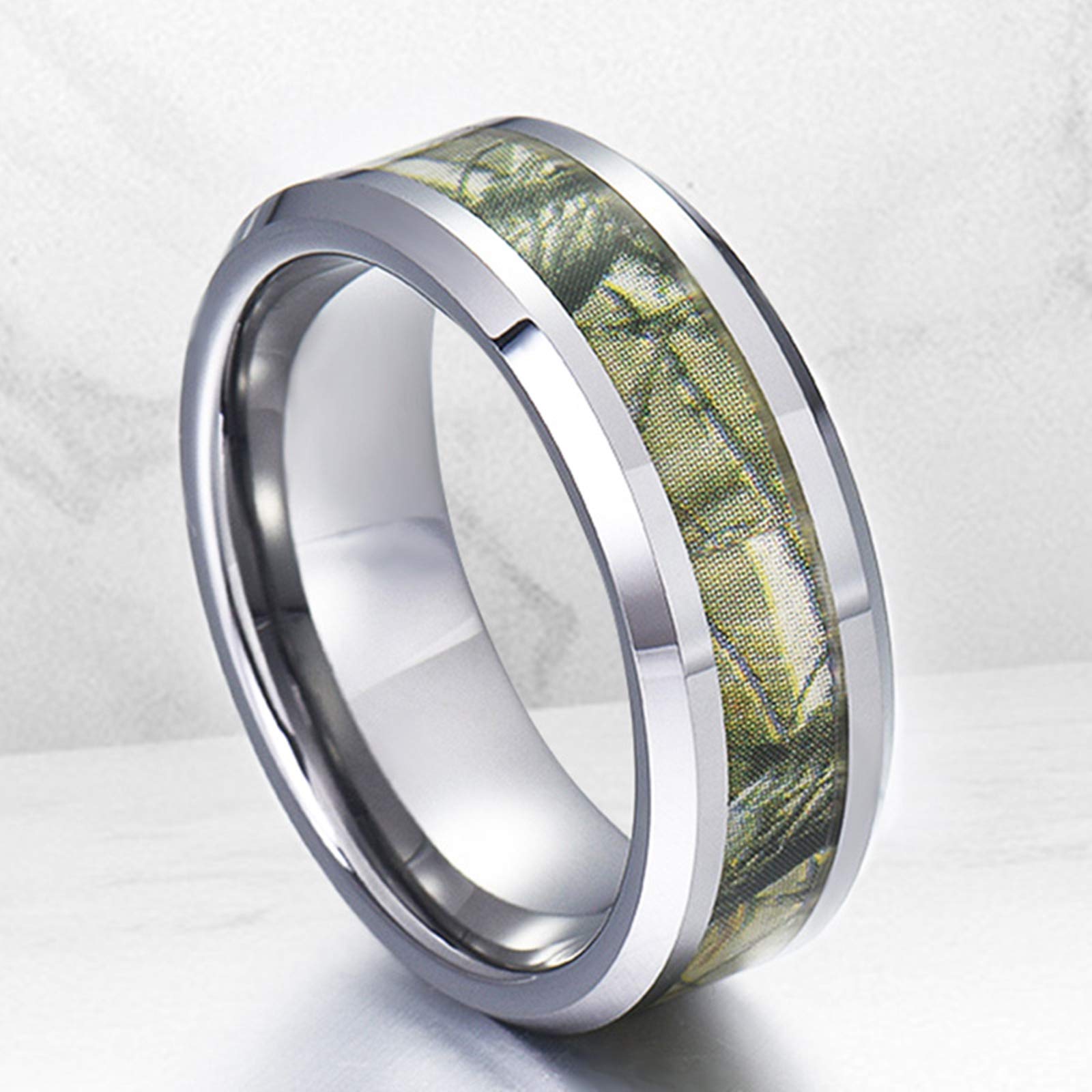 Gualiy Collar personalizado para parejas, collar de tungsteno de 8 mm, anillo de plata con patrón de rama colgante