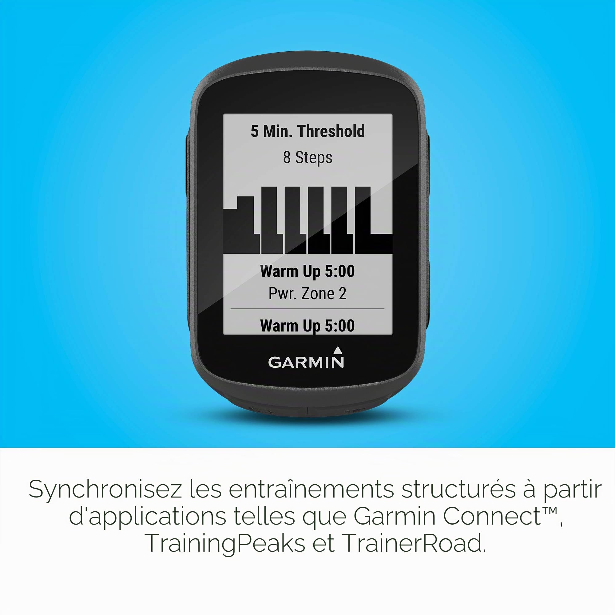 Garmin Edge® 130 Plus, Ordinateur GPS de vélo/vélo, Exercices de Structure de téléchargement, Guide de Rythme ClimbPro et Plus (010-02385-00), Noir