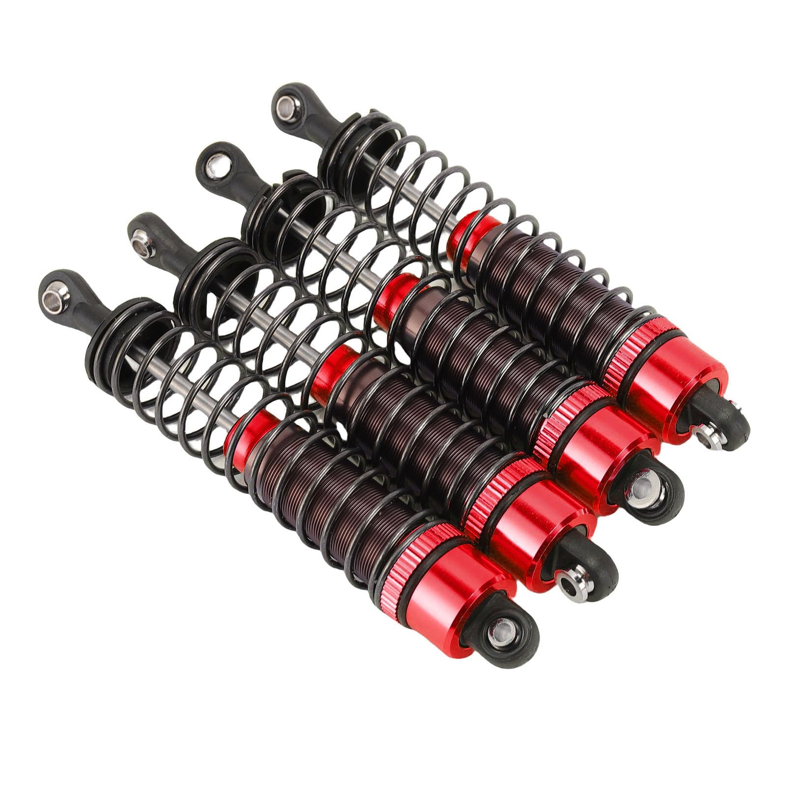 Generic RC High Strength Aluminum Alloy Oil Filled Shock Absorbers for 1/10 Scale RC Cars, Improved Stability and Control for Off-Road Driving, 95mm Size, 4 Pieces Set for Front and Rear Suspension