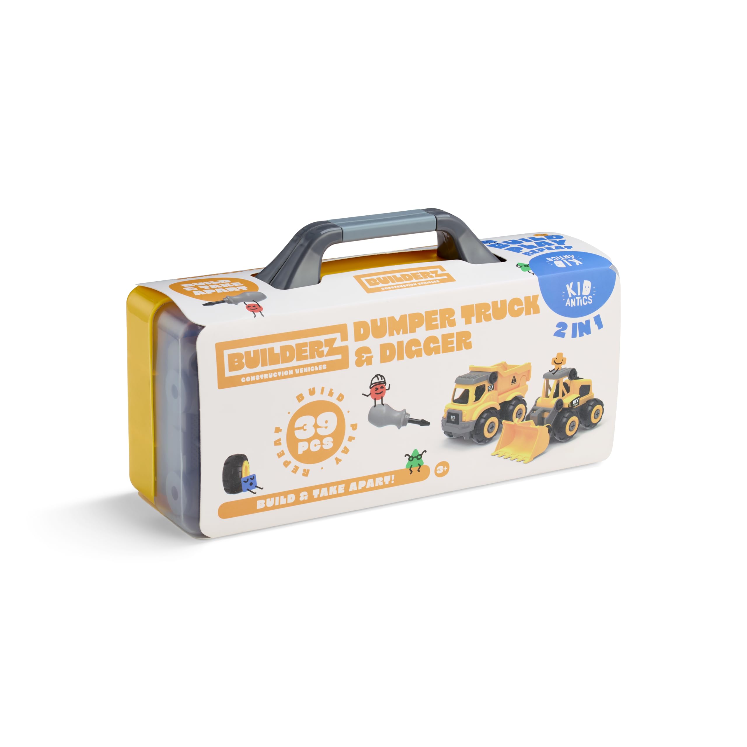 Builderz 2-in-1 Cement Mixer & Front Loader - Construction Toy Ages 3+