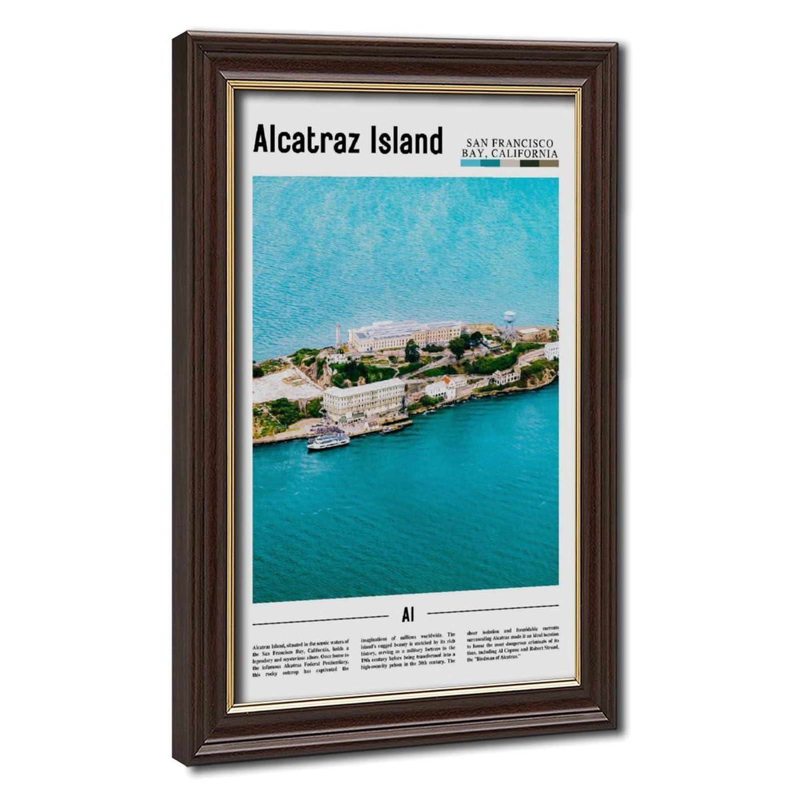 Wcyb Mokume Gane Frame Alcatraz Islandsan Franciscobay California The United States Of America Scenery Travel Prints Posters Canvas Deco Paintings Wall Art For Office Hangab